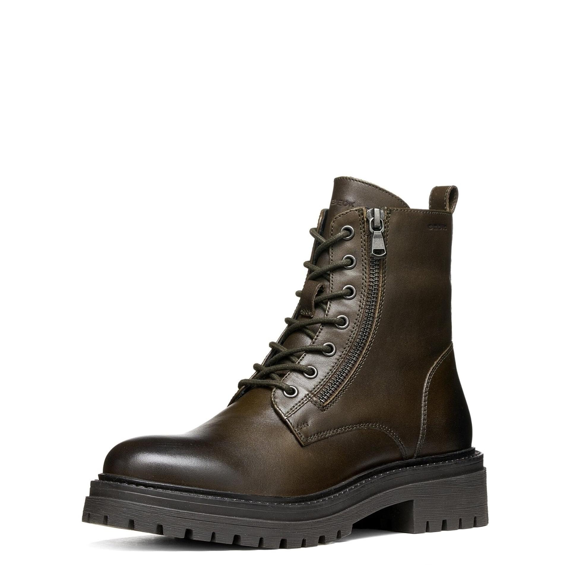 Geox Iridea Bottines cuir in Military, vue trois-quarts (SKU D16HRF_00039--C3009)