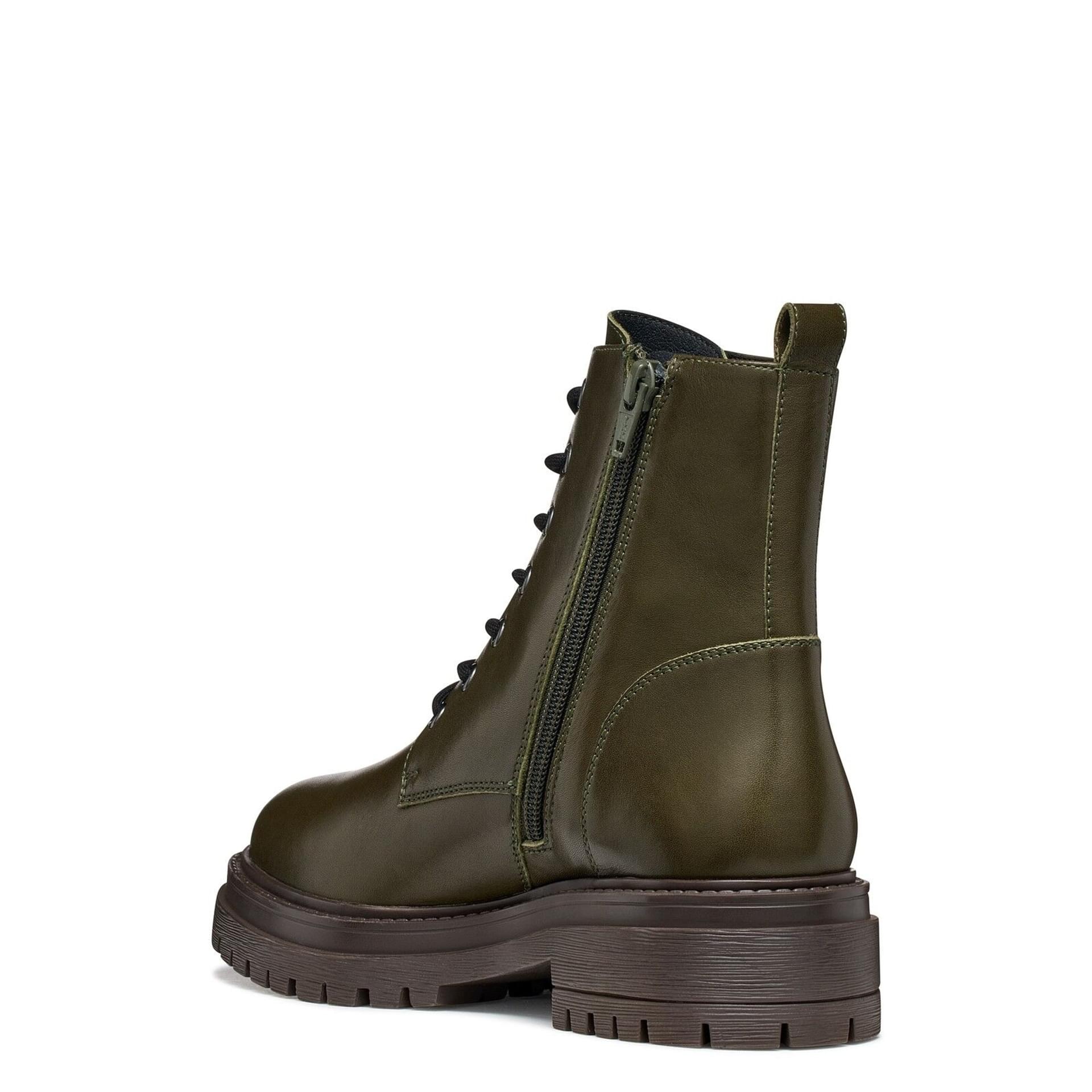 Geox Iridea Ankle Boots leather in Military, angled view (SKU D16HRF_00039--C3009)