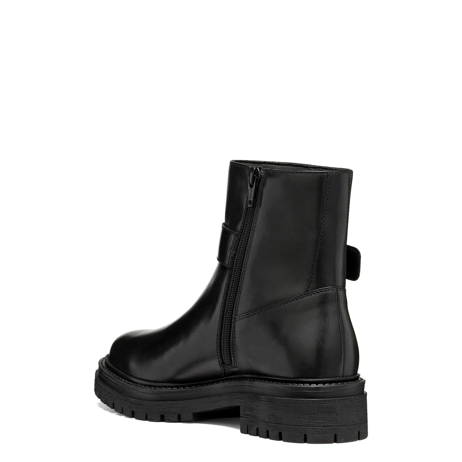 Geox Iridea Ankle Boots in Black, angled view (SKU D66HRB_00043--C9999)
