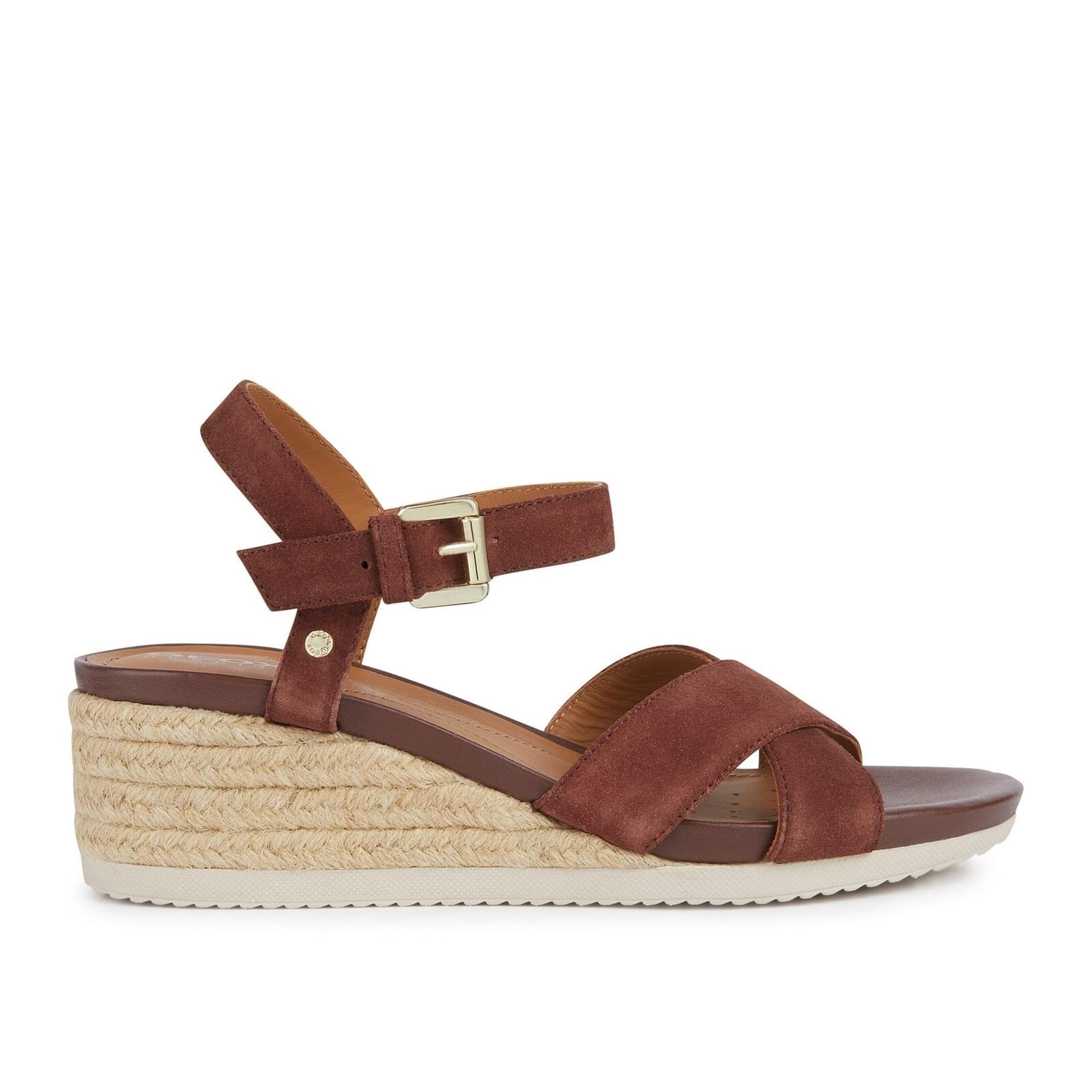 Geox Ischia Corda Sandals D02HHC_00022 in Dark Cognac