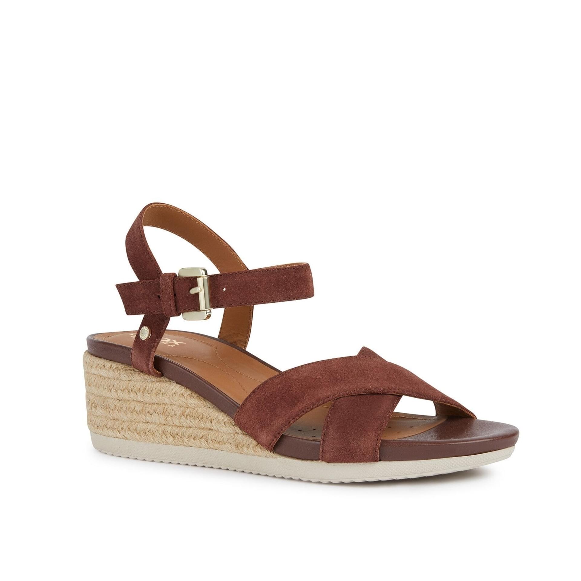 Geox Ischia Corda Sandals D02HHC_00022 in Dark Cognac