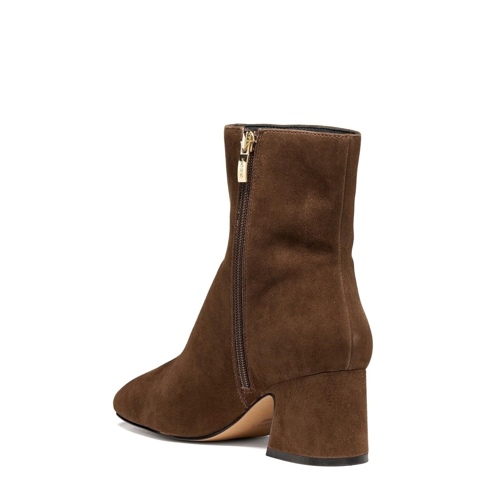 Geox Kalidine Ankle Boots in Dark Brown, angled view (SKU D680ZC_00021--C6006)