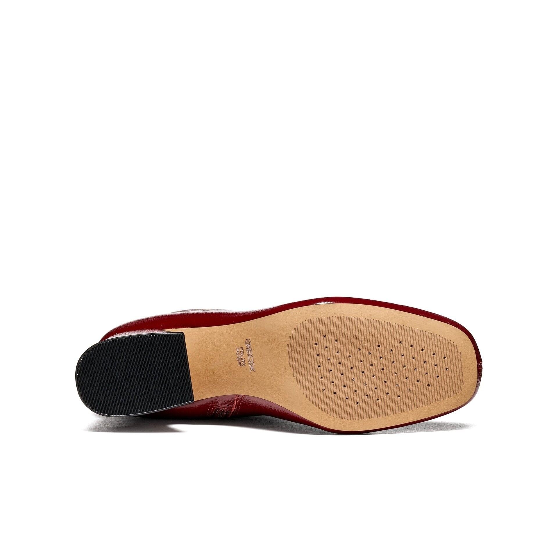 Geox Kalidine Enkellaarsjes leer in Dark Burgundy, zool (SKU D680ZC_00067--C7357)
