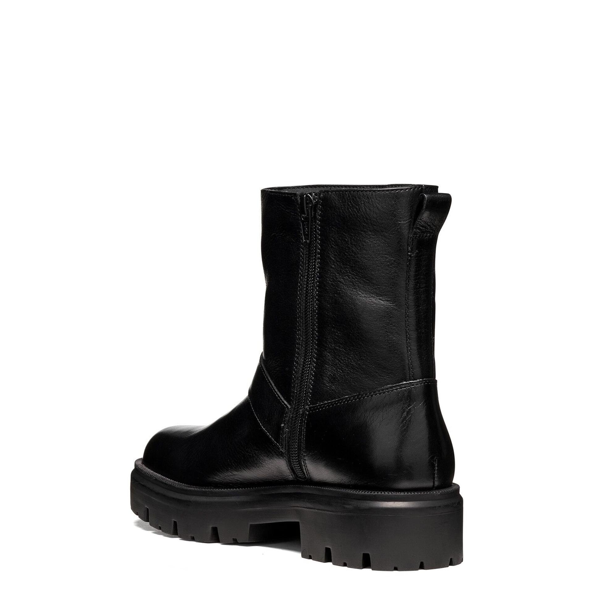 Geox Klargena Ankle Boots in Black, angled view (SKU D6810B_00085--C9999)