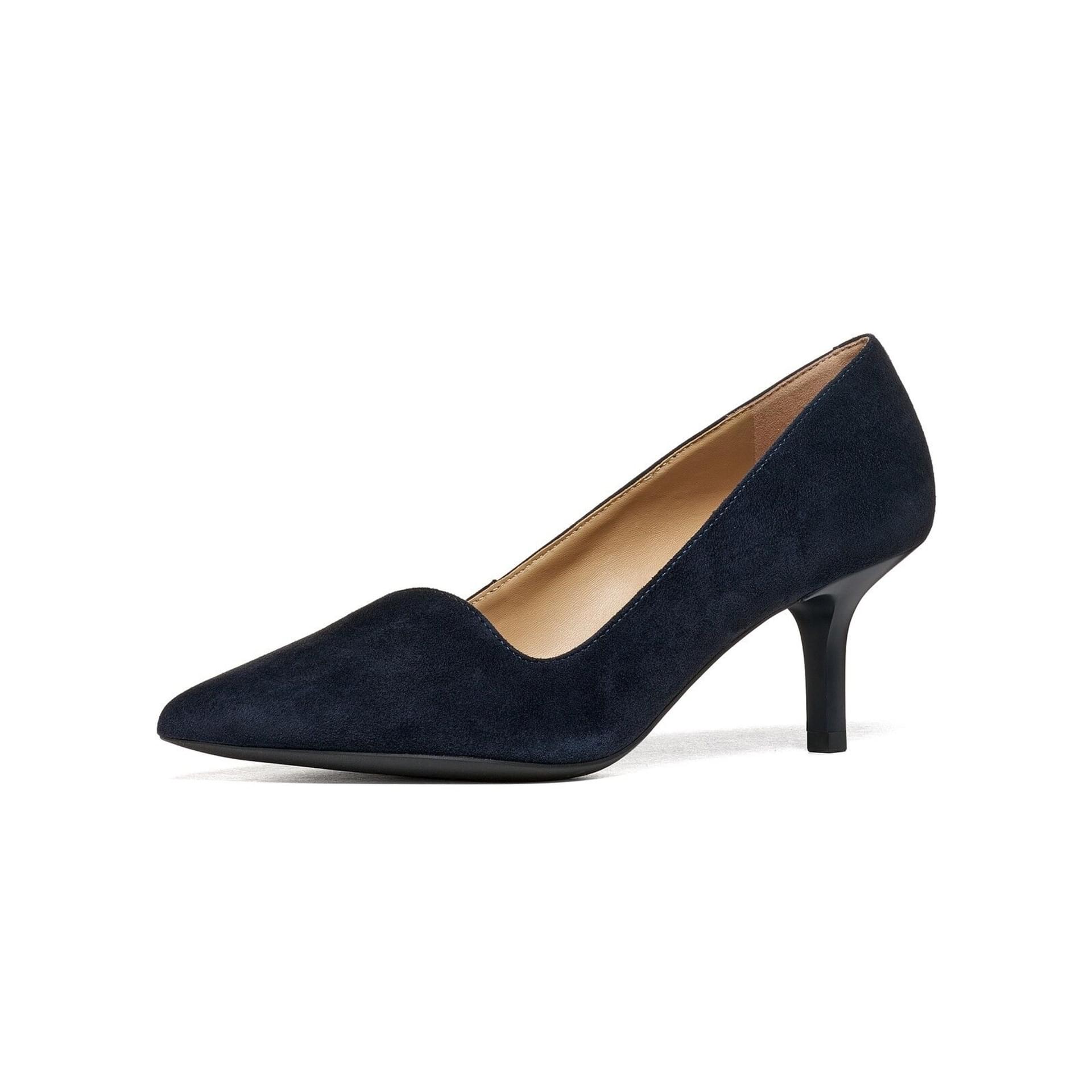 Geox Kleopy Heels leather in Dark Navy, three-quarter view (SKU D66YBC_00021--C4021)
