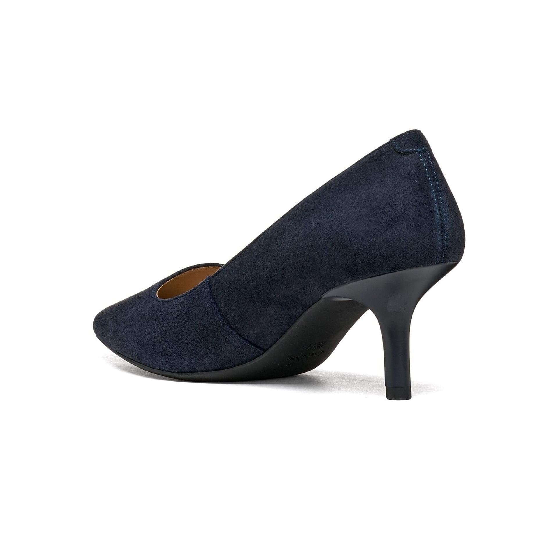 Geox Kleopy Heels leather in Dark Navy, angled view (SKU D66YBC_00021--C4021)