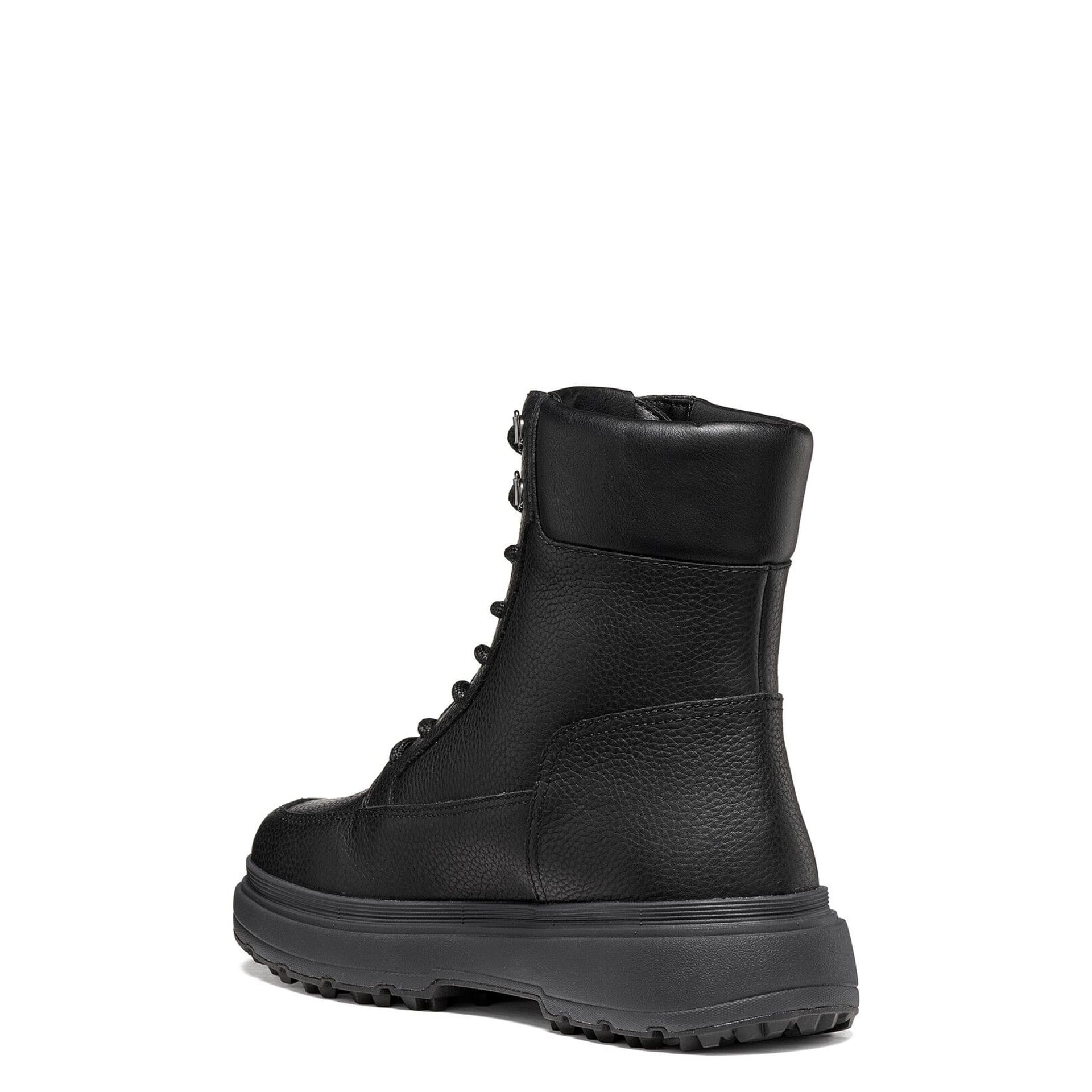 Geox Lamidie + Grip Abx Ankle Boots leather in Black, angled view (SKU D66XMA_00046--C9997)