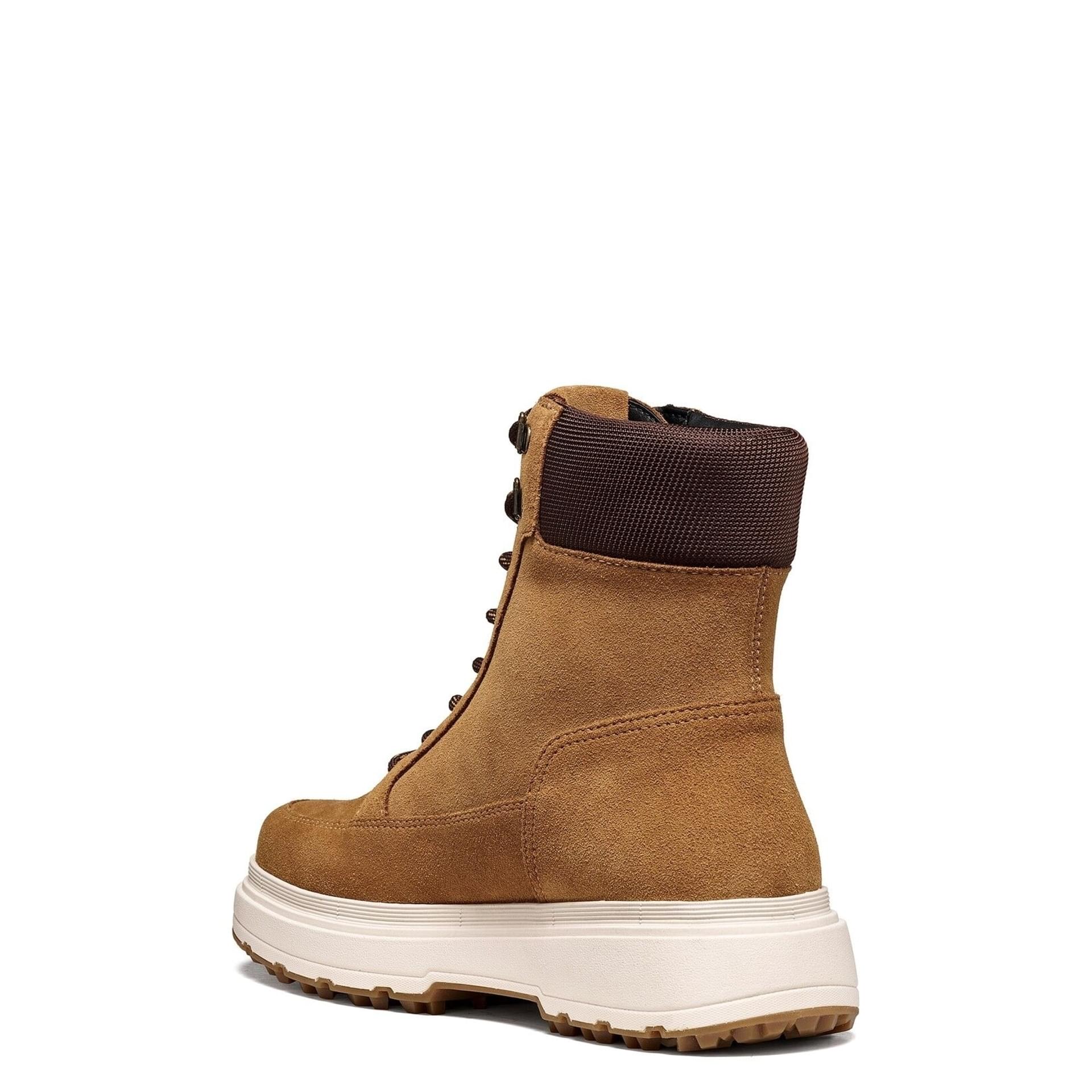 Geox Lamidie + Grip Abx Ankle Boots leather in Whisky/Dark Brown, angled view (SKU D66XMA_022FU--CT66R)