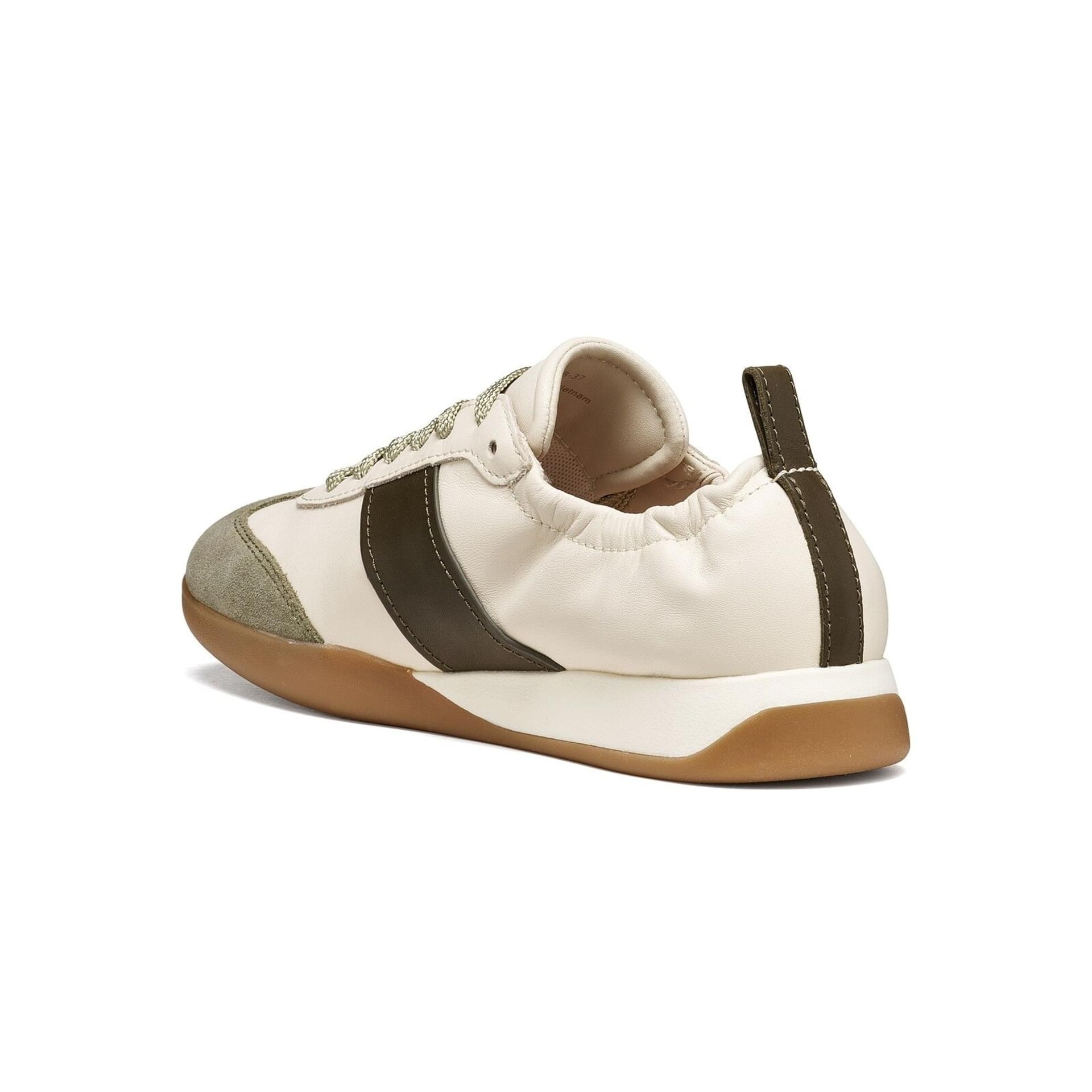 Geox Maryemy Sneakers in Light Grey/Military, angled view (SKU D653BB_08543--C1LA3)