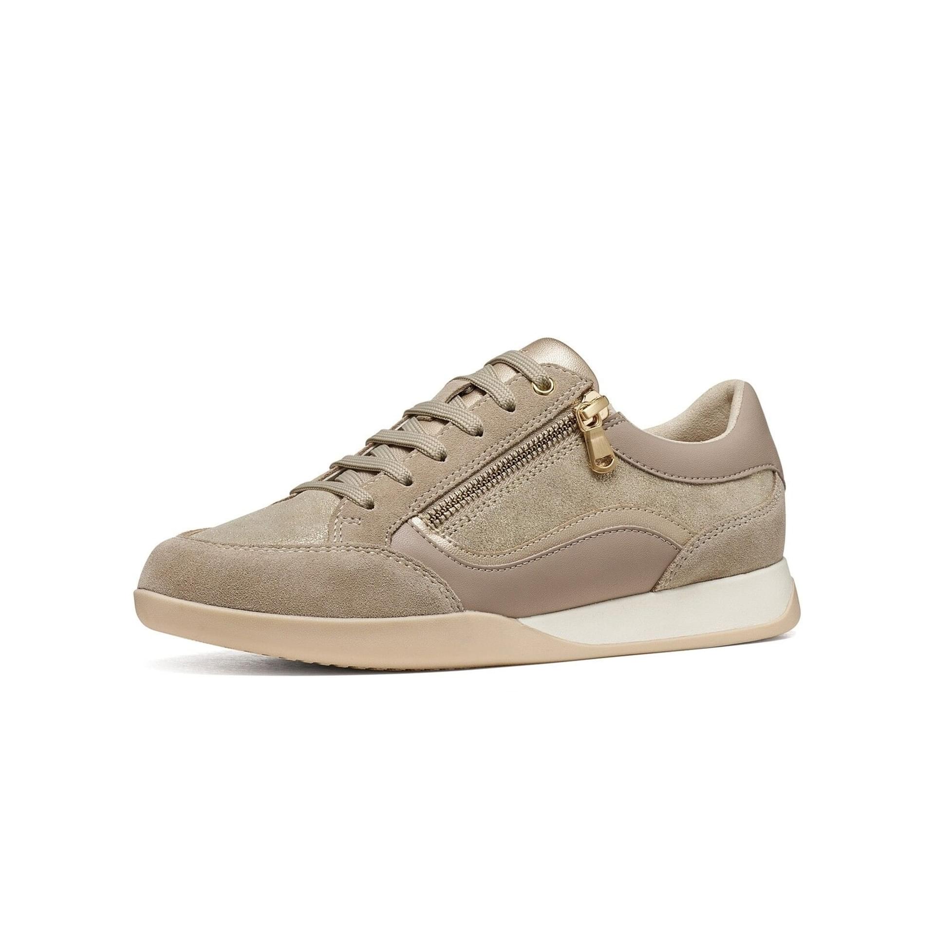 Geox Maryemy Sneakers in Cream/Sand, driekwartaanzicht (SKU D653BC_0BJ22--C0086)