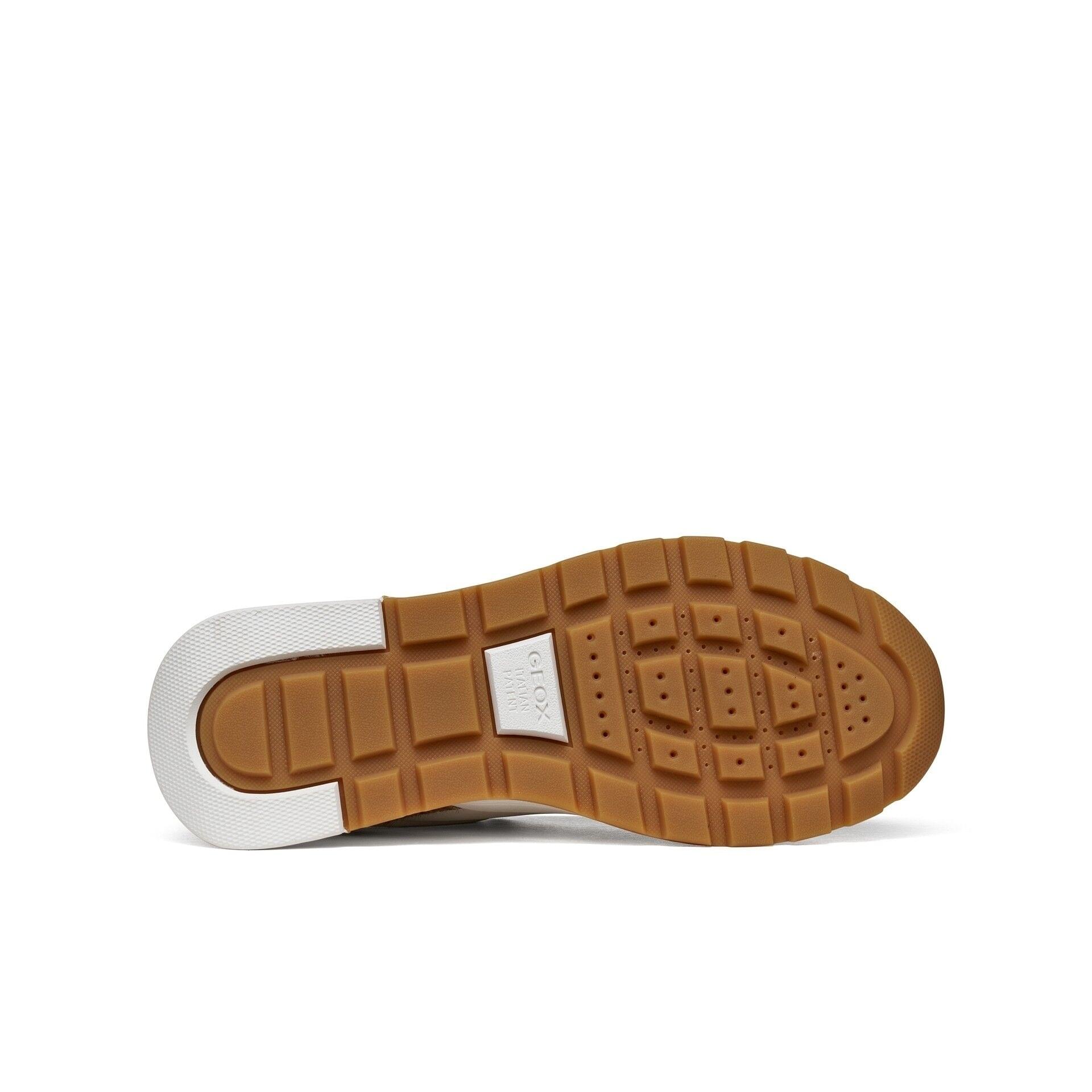 Geox Metropoli Baskets cuir in White/Papyrus, semelle (SKU D655JA_085QS--C1Z1S)