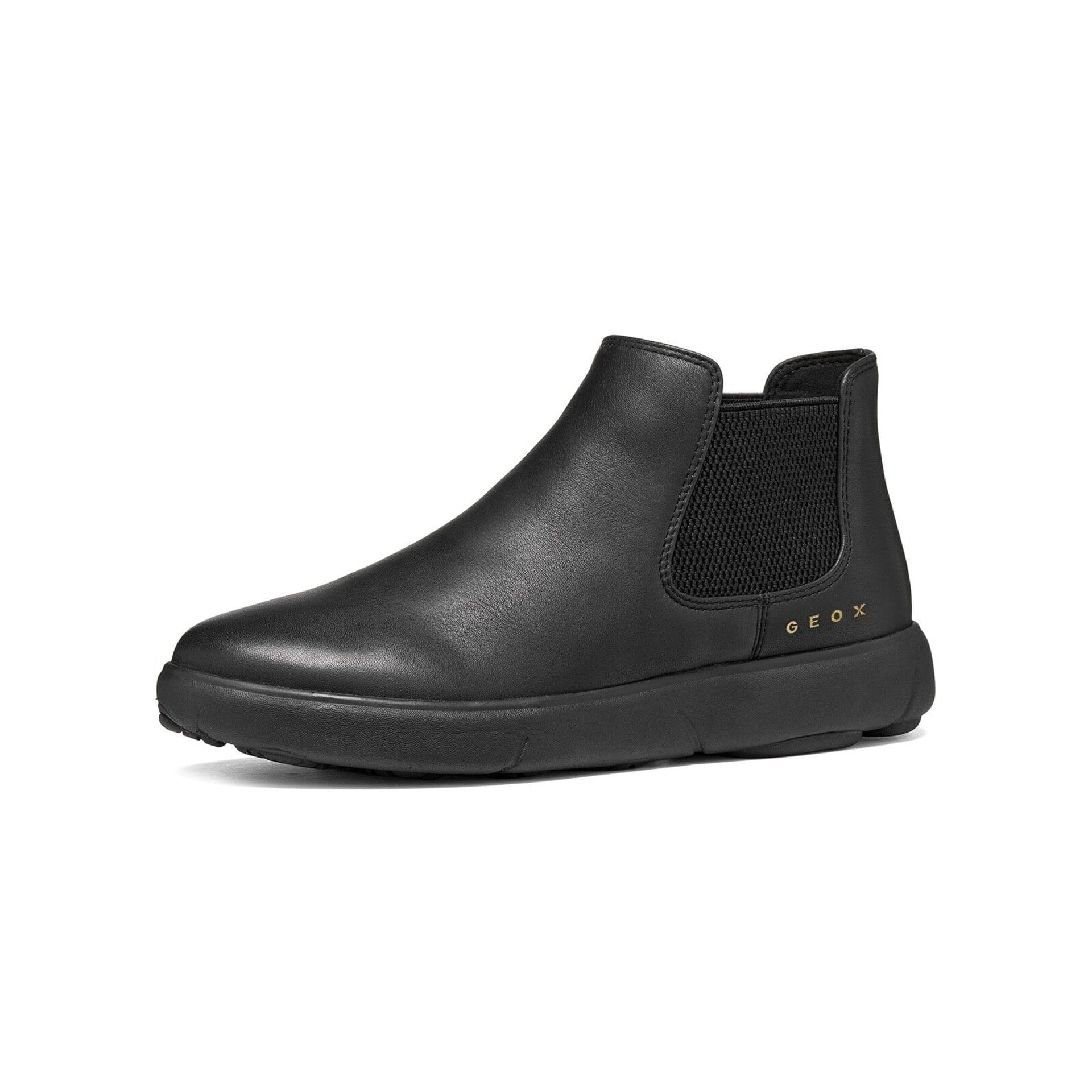 Geox Nebula 2.0 C Bottines cuir in Black, vue trois-quarts (SKU D663TC_00085--C9999)