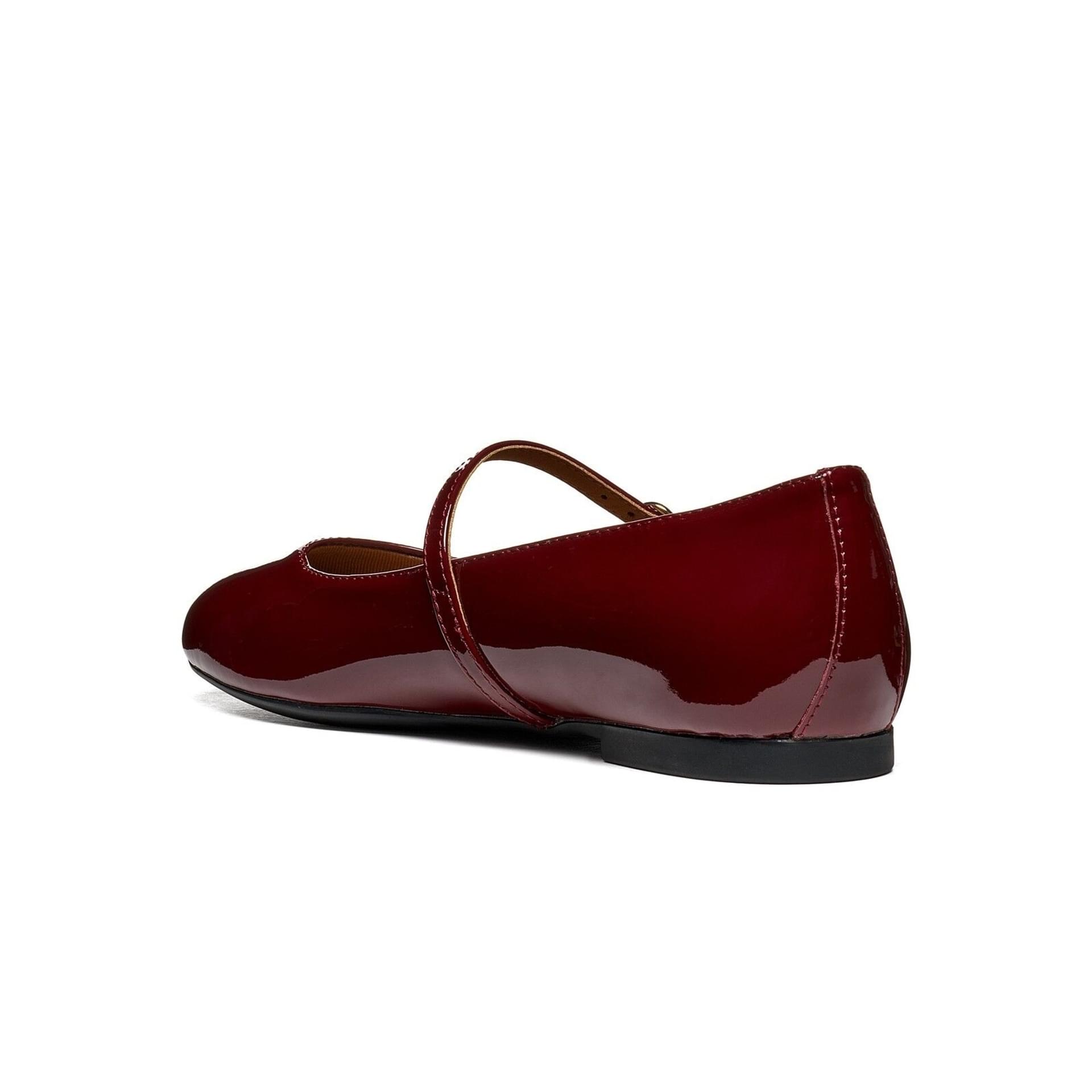 Geox New Palmaria Ballerinas in Bordeaux, angled view (SKU D664JA_00066--C7005)