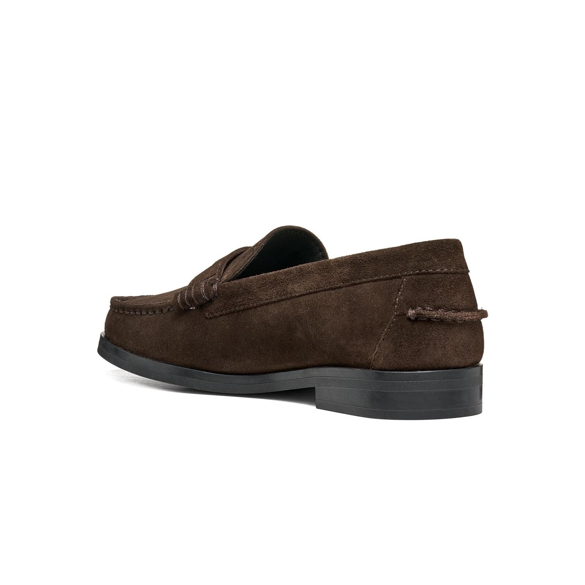 Geox Noemen Moccasins in Chocolate, angled view (SKU D680XA_00022--C6005)