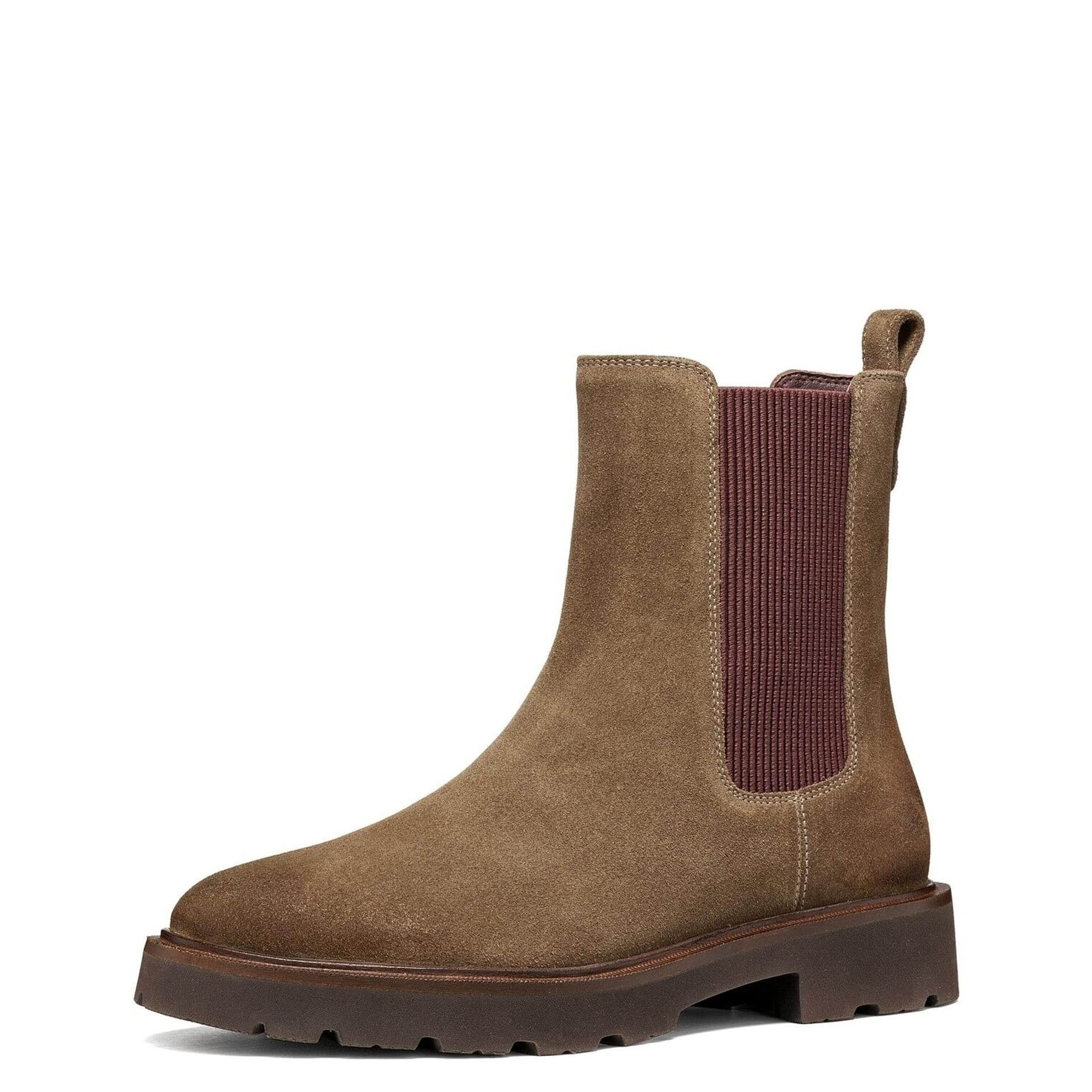 Geox Norize Ankle Boots leather in Dark Taupe, three-quarter view (SKU D564ZD_00023--C6692)