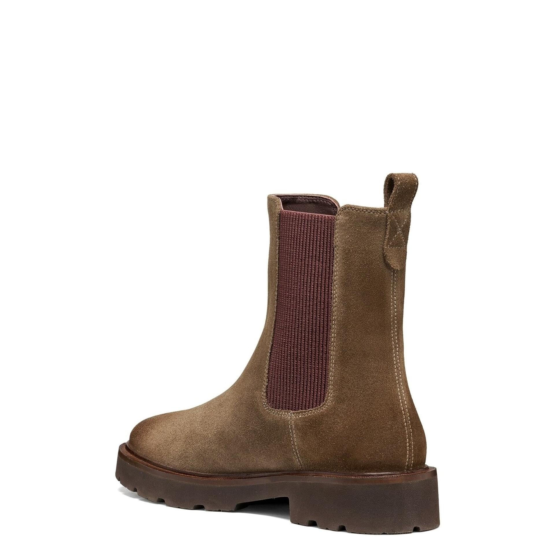 Geox Norize Ankle Boots leather in Dark Taupe, angled view (SKU D564ZD_00023--C6692)