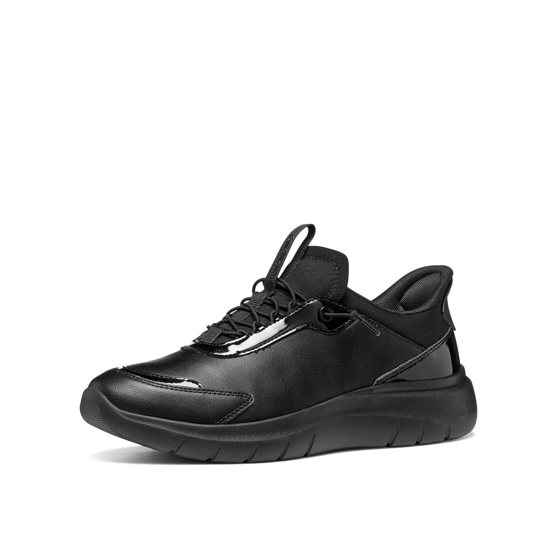 Geox Plummery Plus Sneakers in Black, three-quarter view (SKU D680JA_05402--C9999)