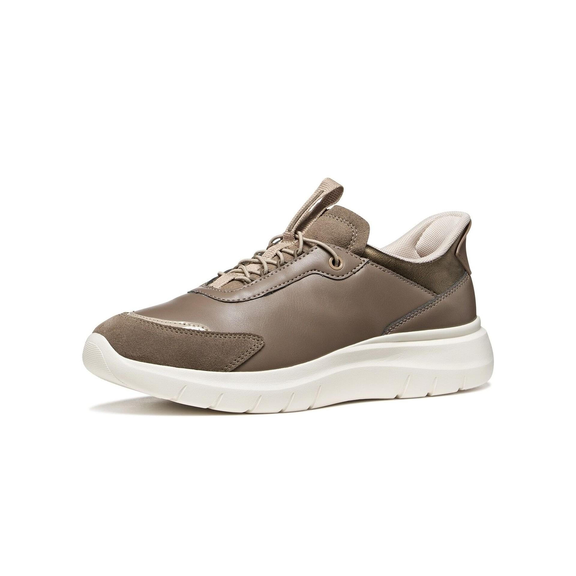 Geox Plummery Plus Sneakers in Dove Grey, three-quarter view (SKU D680JA_05422--C1018)