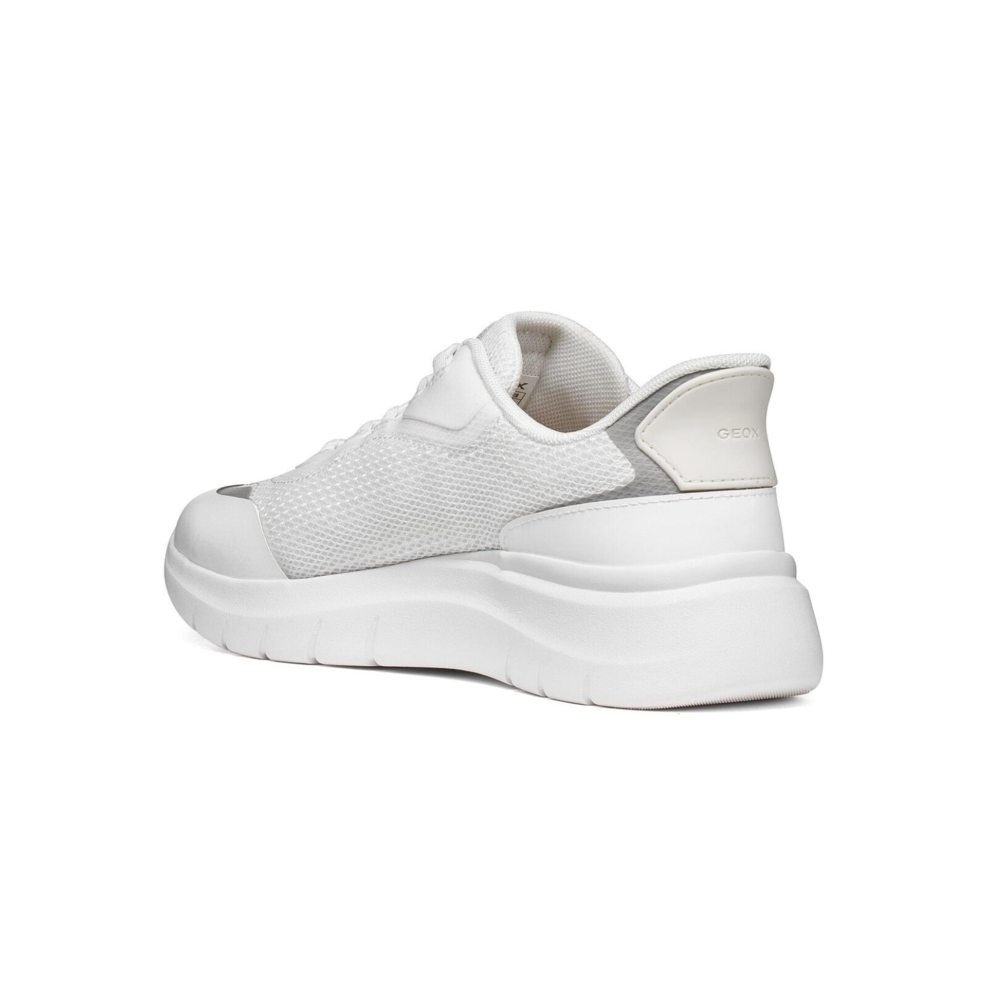 Geox Plummery Plus Sneakers mesh in White, hoekaanzicht (SKU D680JD_0149J--C1000)