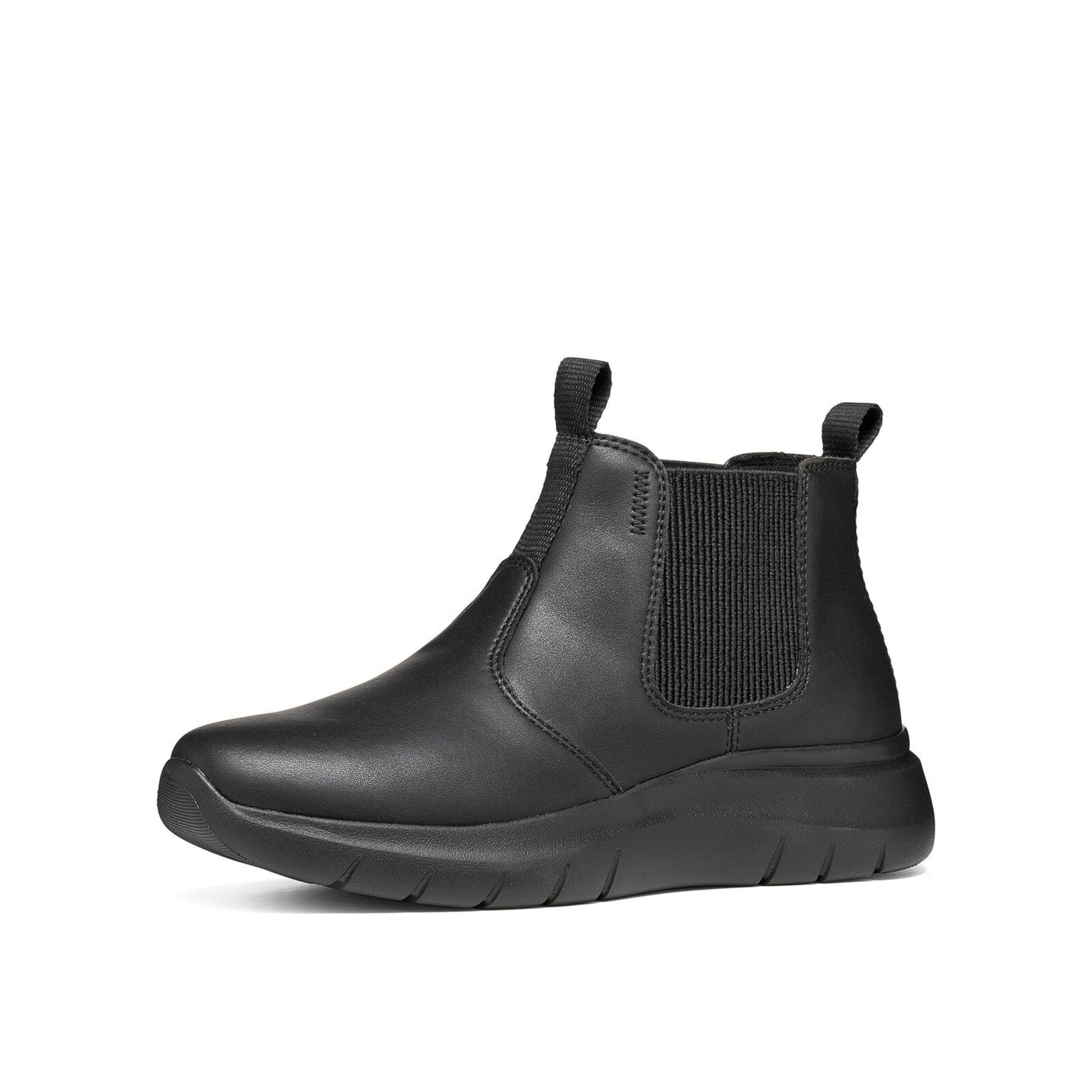 Geox Plummery Ankle Boots leather in Black, three-quarter view (SKU D66YNA_0009B--C9999)