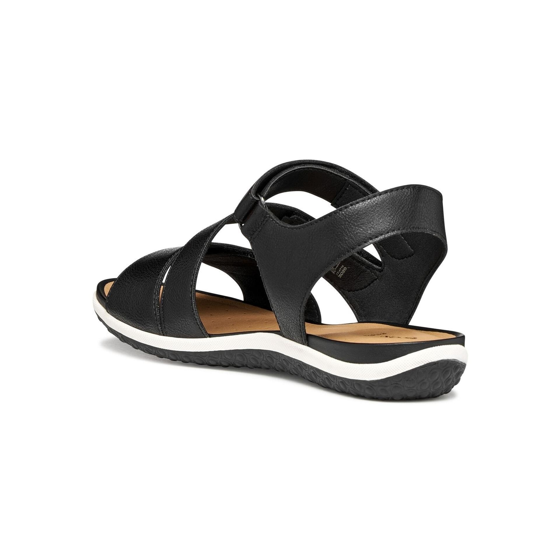 Geox Sandal Vega Sandals in Black, angled view (SKU D35R6A_000BC--C9997)