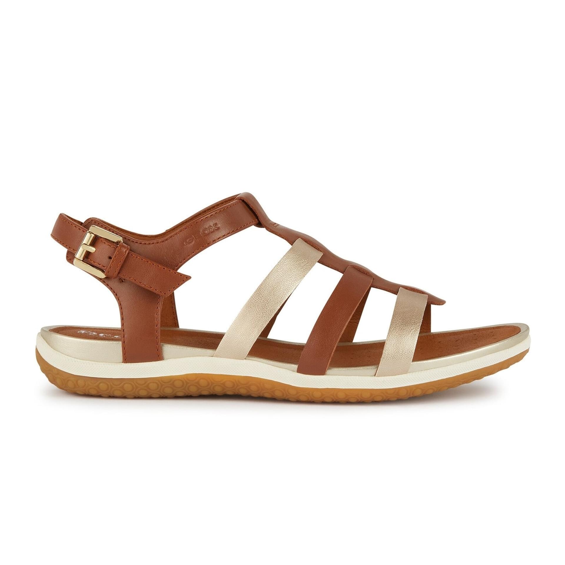 Geox Sandal Vega  D72R6A_085NF in Cognac/Light Gold