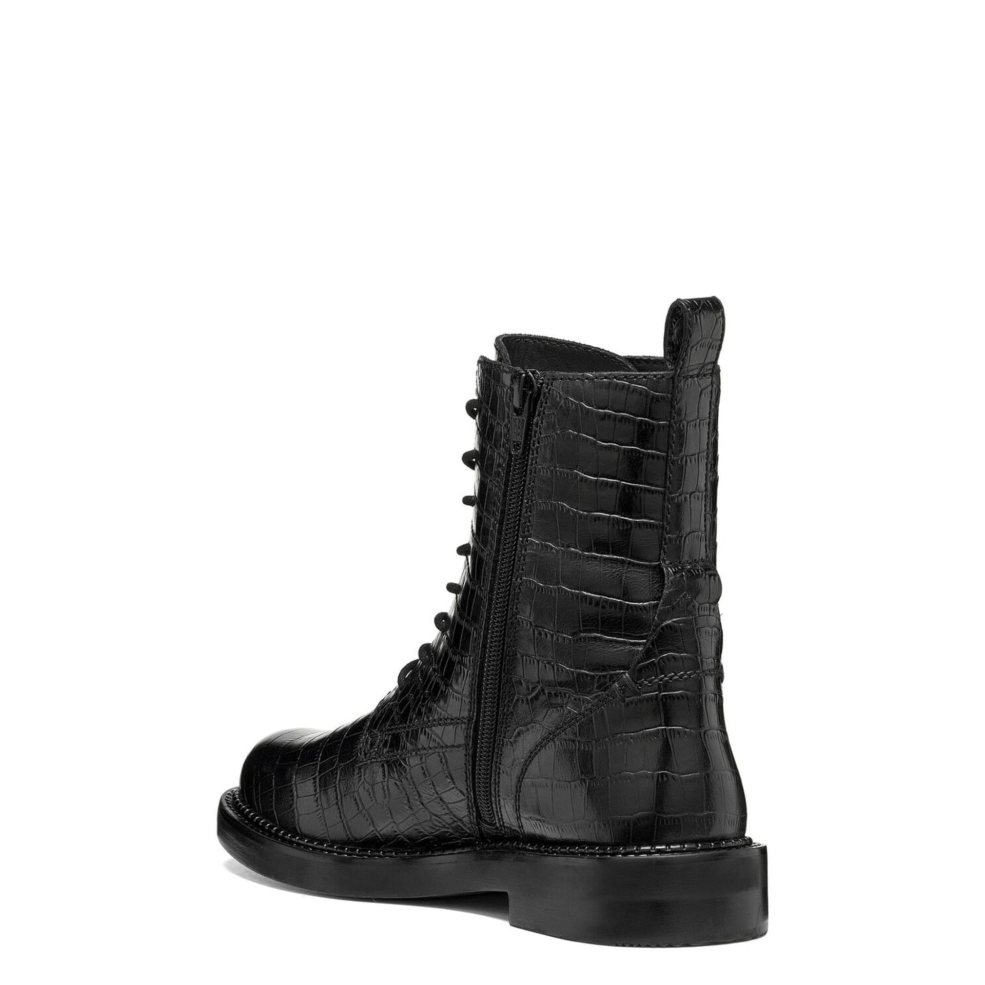 Geox Serilda Ankle Boots in Black, angled view (SKU D46WYG_00040--C9999)