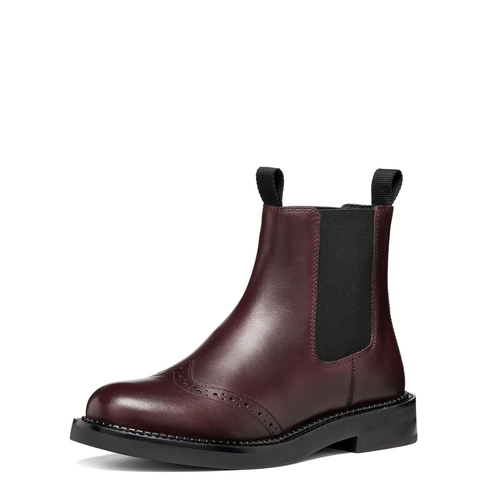 Geox Serilda Bottines cuir in Dark Burgundy, vue trois-quarts (SKU D56WYC_00043--C7357)