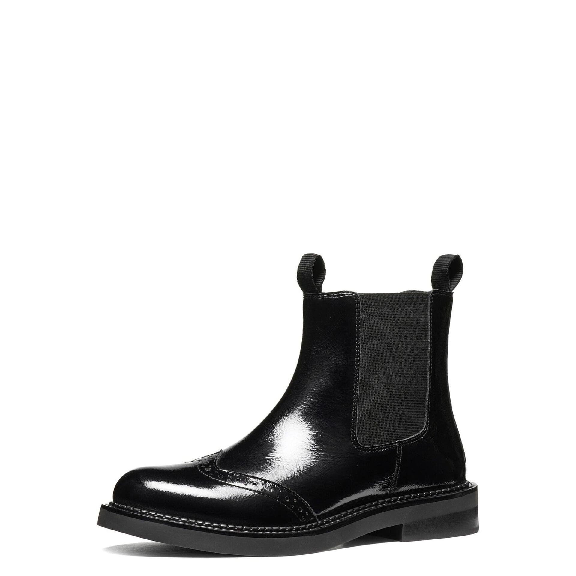 Geox Serilda Ankle Boots leather in Black, three-quarter view (SKU D56WYC_00067--C9999)