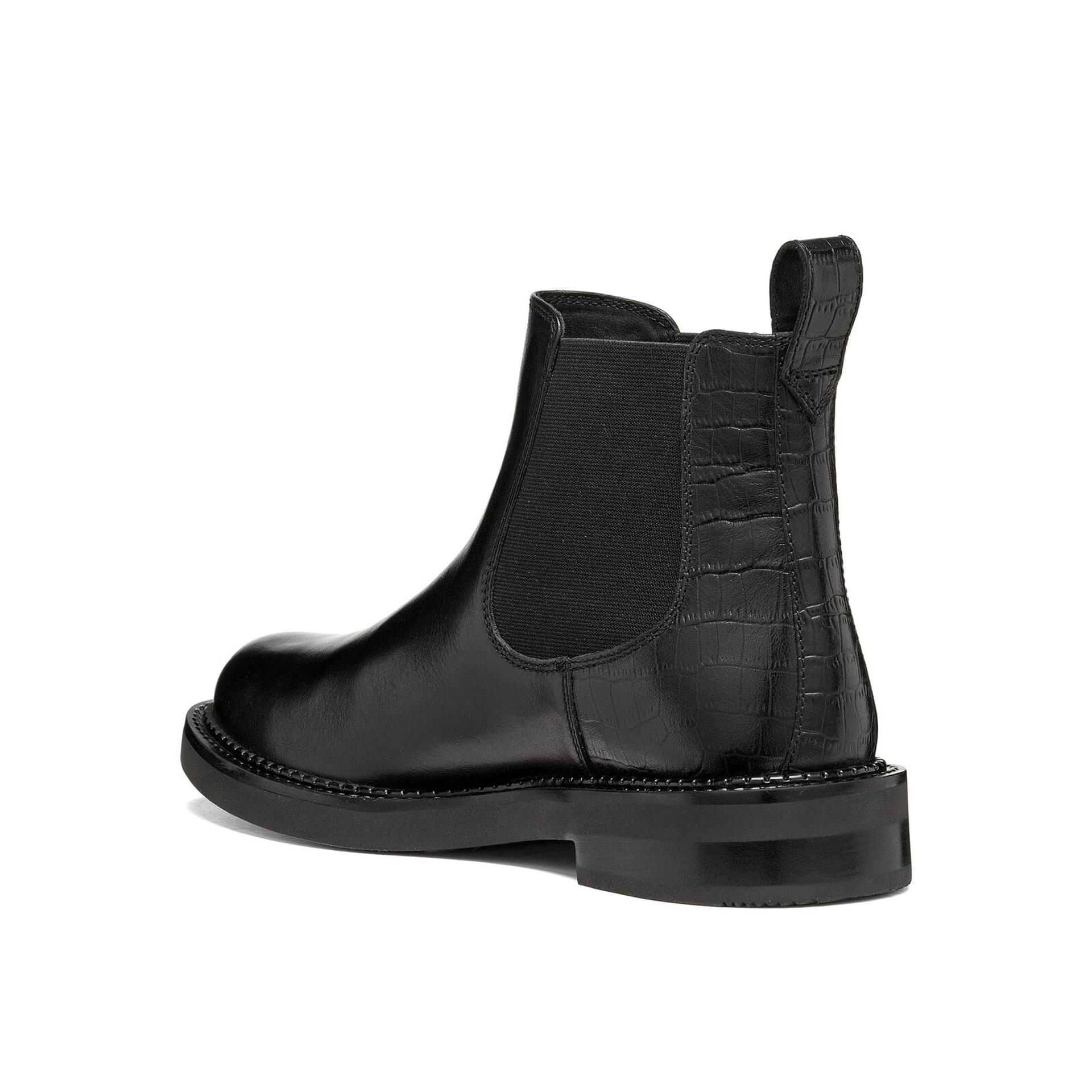 Geox Serilda Ankle Boots in Black, angled view (SKU D66WYA_04340--C9999)