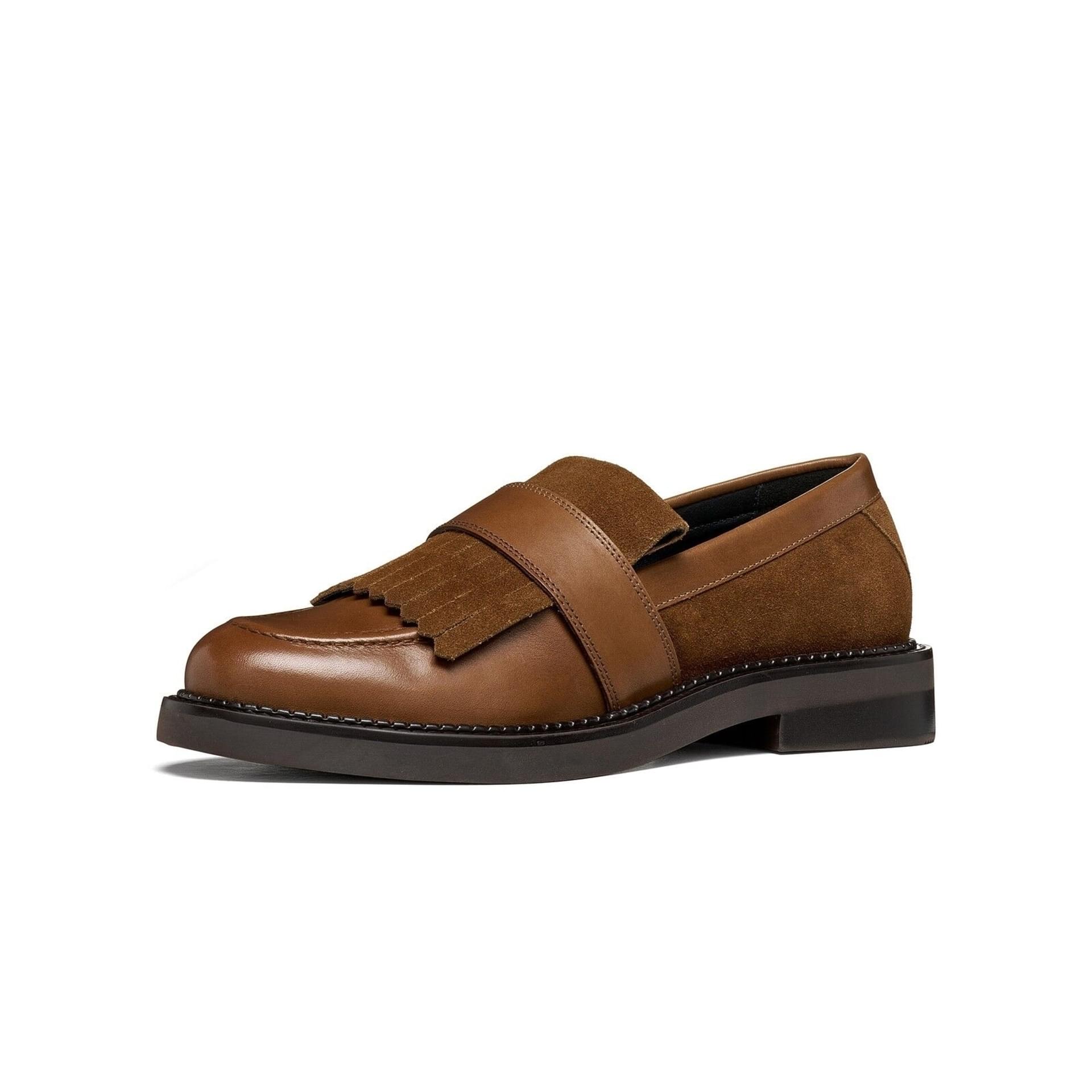 Geox Serilda Moccasins leather in Nut, three-quarter view (SKU D66WYE_04323--C6032)