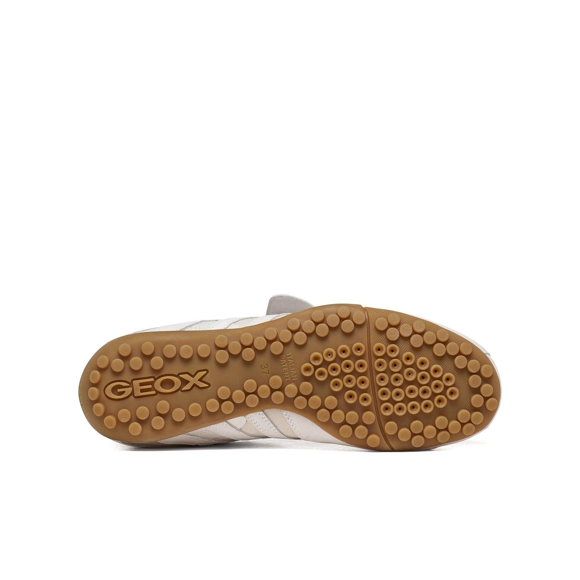 Geox Snake Sneakers leather in Off White/Light Sand, sole (SKU D680UA_022BC--C1Q5V)