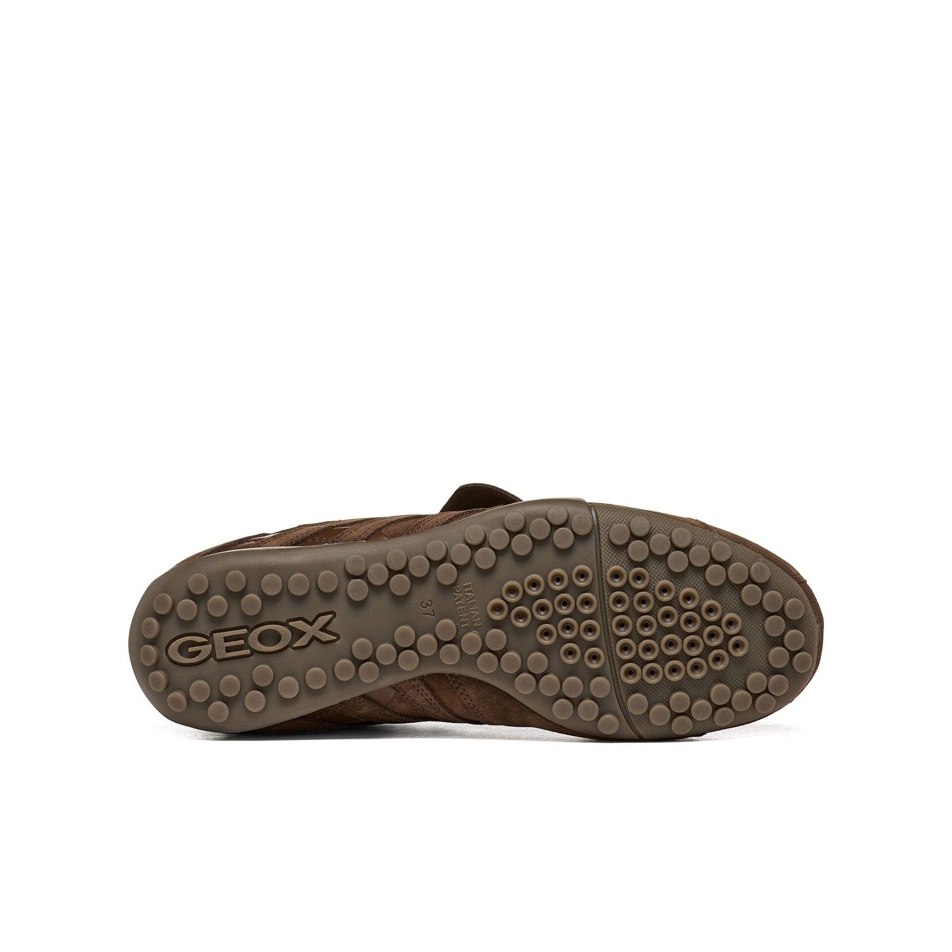 Geox Snake Sneakers in Dark Brown, sole (SKU D680UA_022BC--C6006)