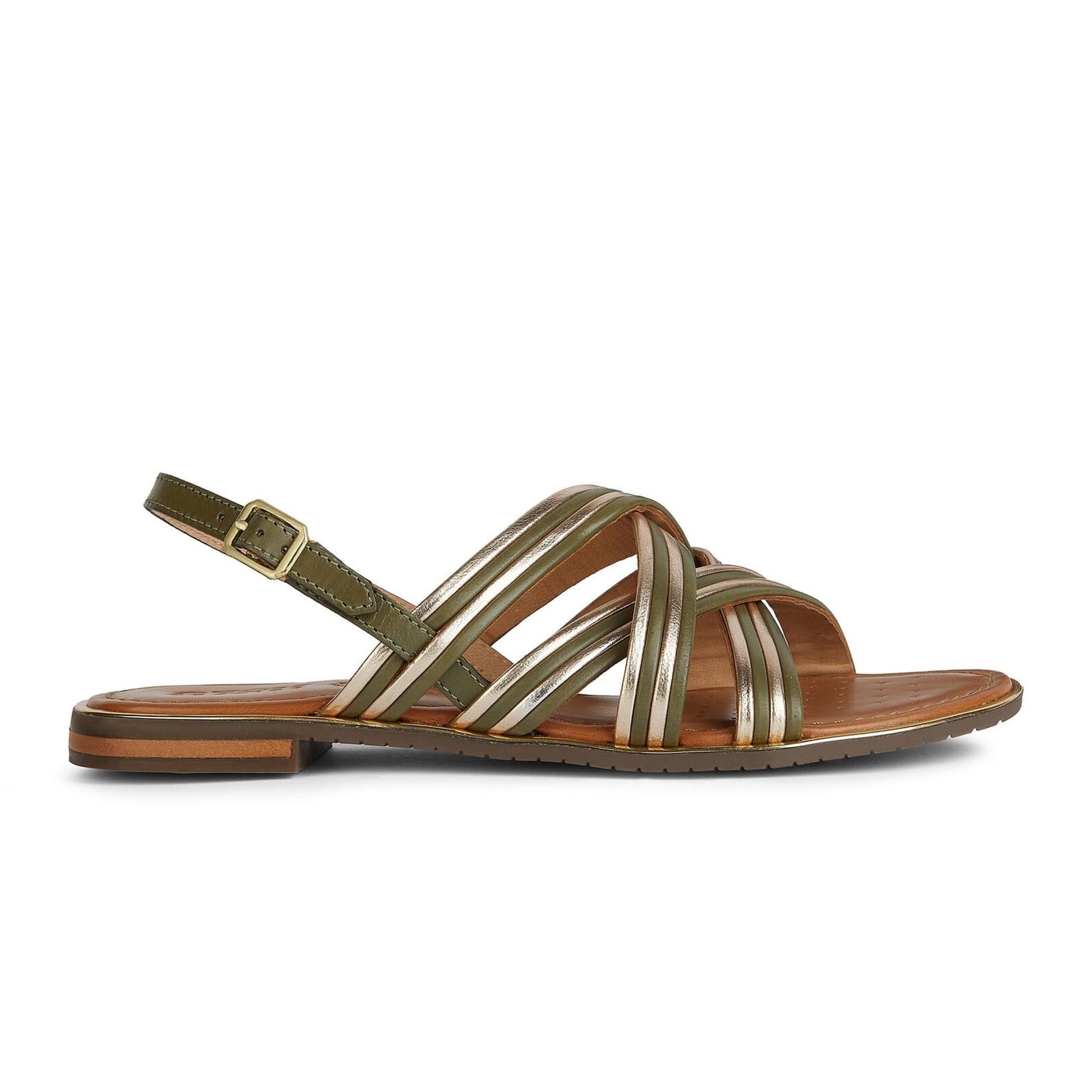 Geox Sozy Plus Sandalen D35DQG_01JCF in Sage/Light Gold