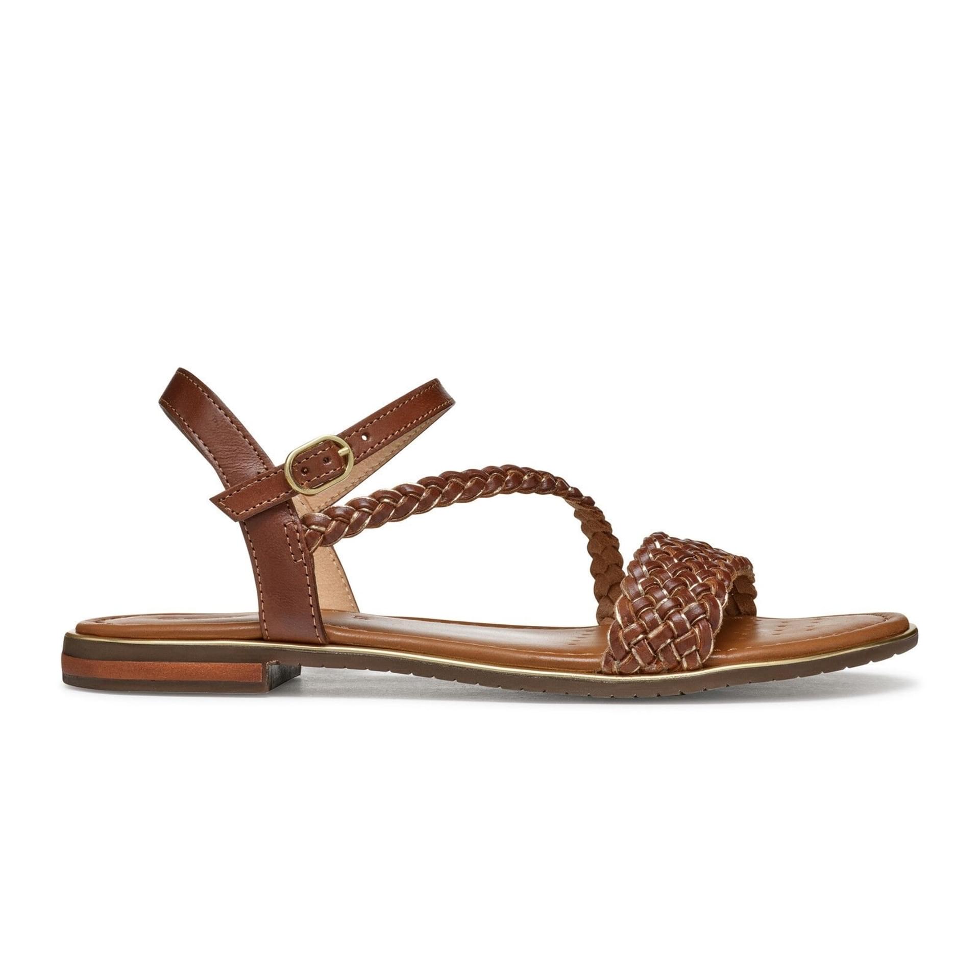 Geox Sozy Plus Sandals D55DQD_081KY in Camel/Light Gold