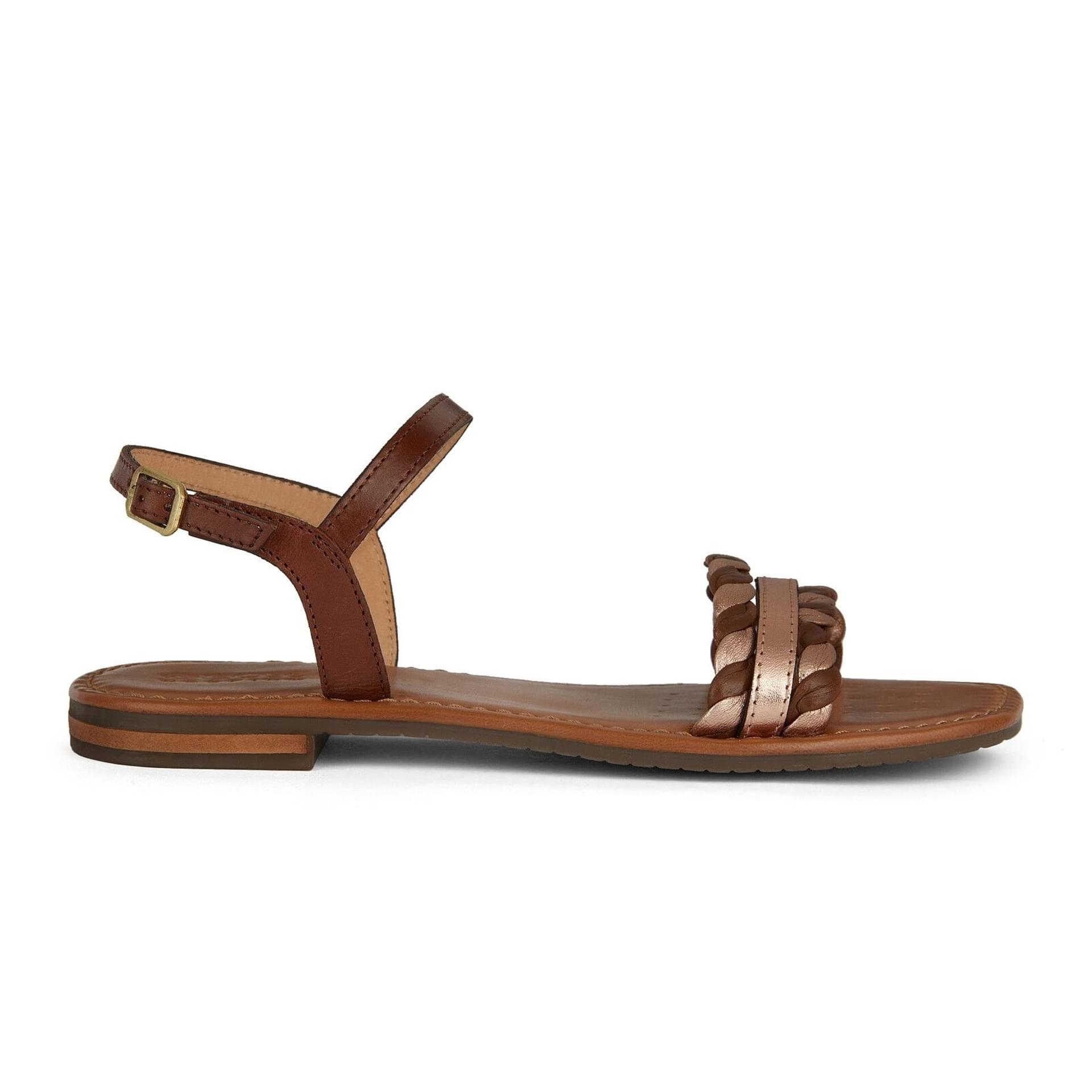 Geox Sozy Q Sandalen D45WDA_081KY in Cognac/Rose Gold