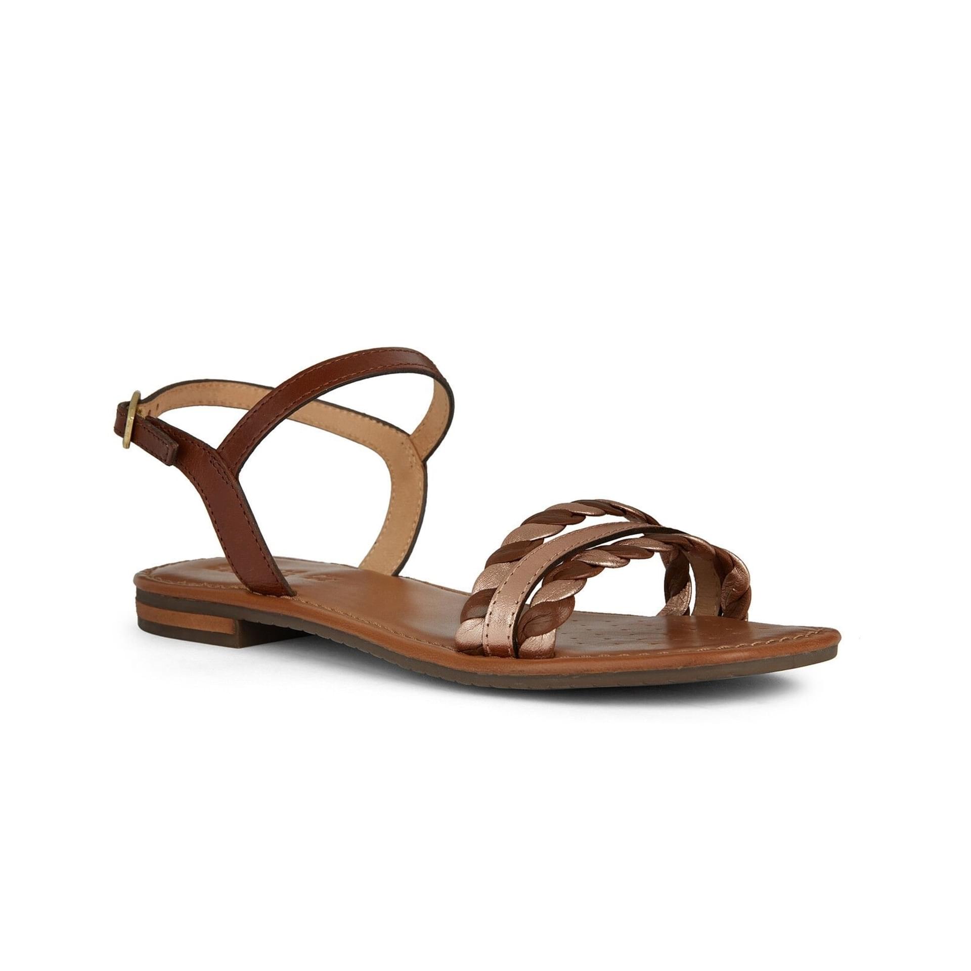 Geox Sozy Q Sandalen D45WDA_081KY in Cognac/Rose Gold