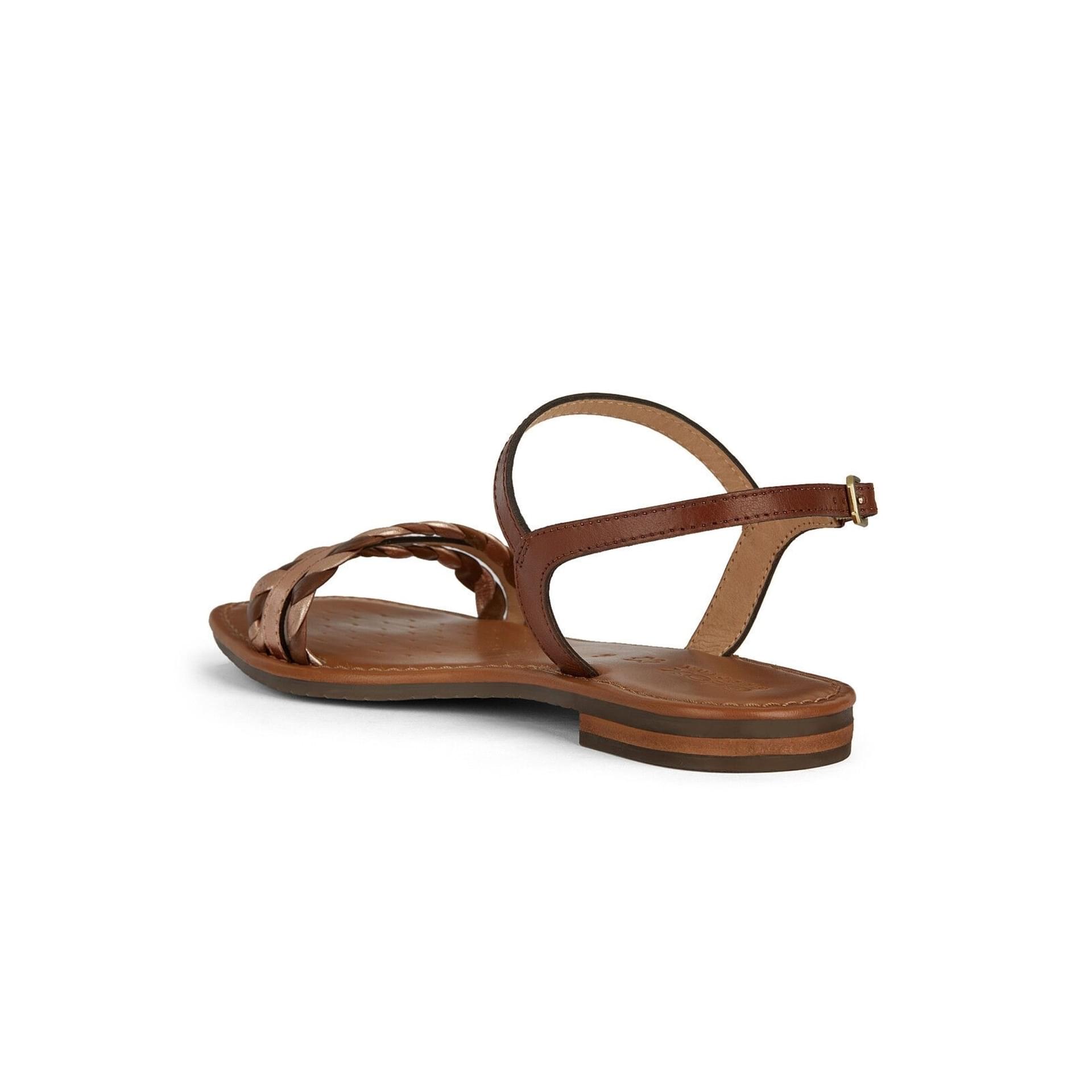 Geox Sozy Q Sandals D45WDA_081KY in Cognac/Rose Gold