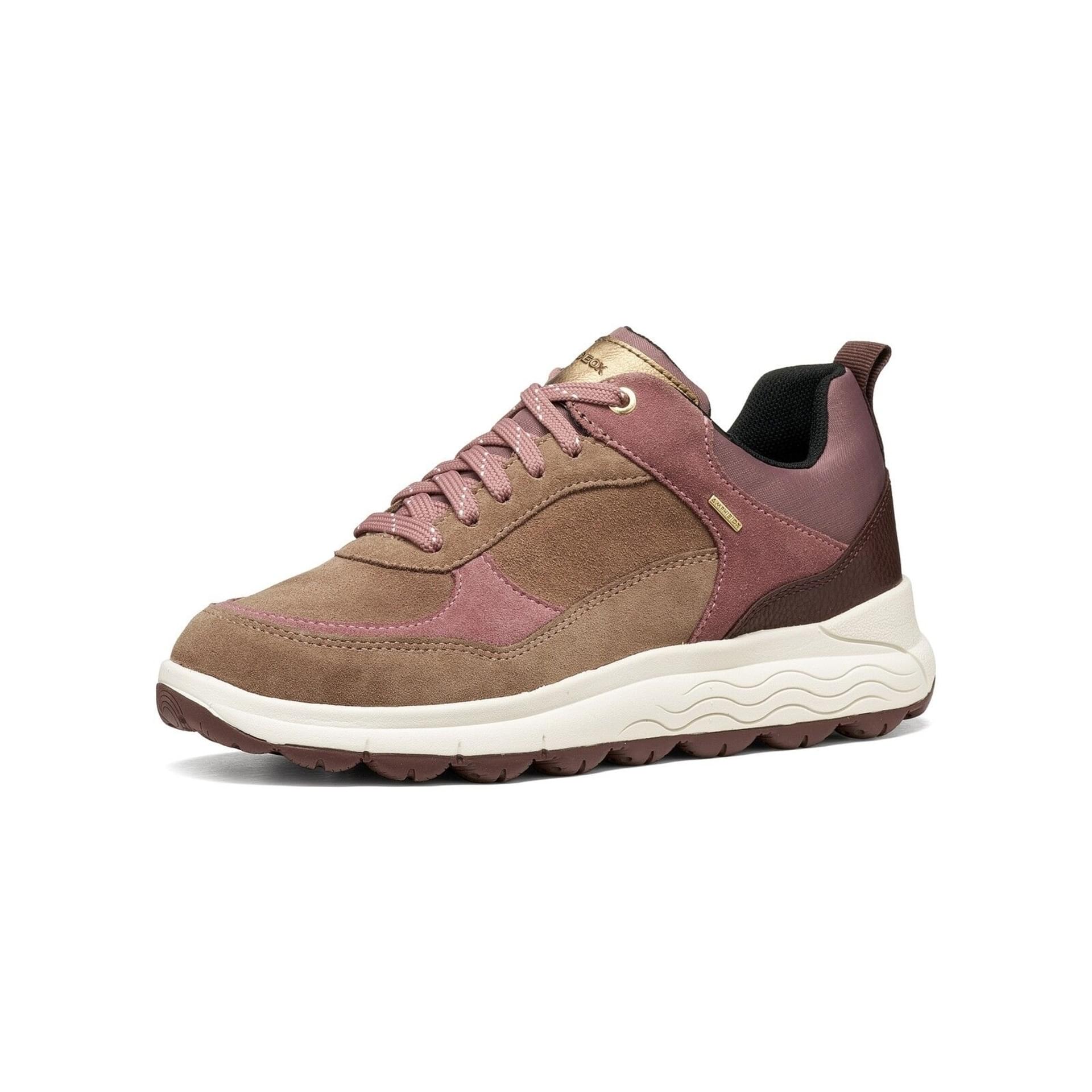 Geox Spherica 4x4 B Abx Baskets cuir in Light Brown/Mahogany, vue trois-quarts (SKU D3626D_02246--CD6J6)