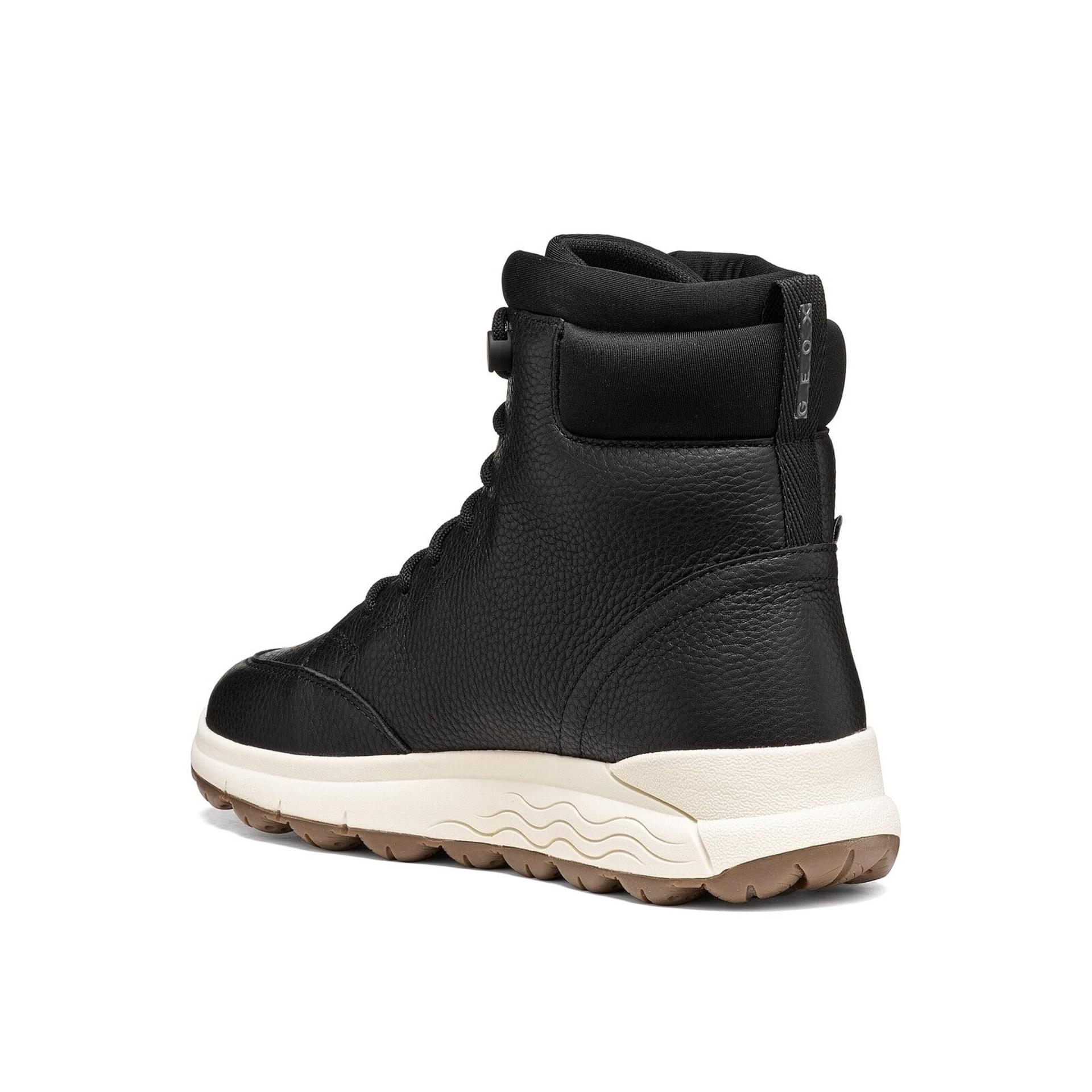 Geox Spherica 4x4 B Abx Bottines cuir in Black, vue en angle (SKU D6626B_04611--C9999)