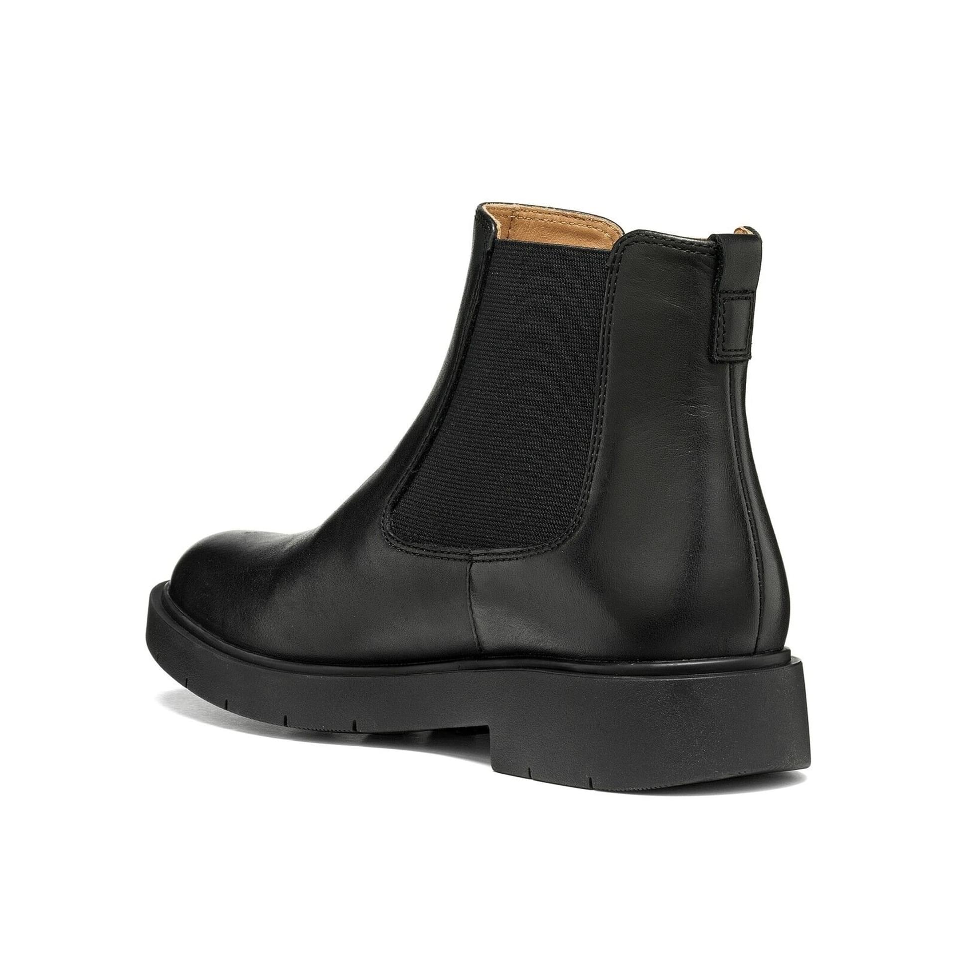 Geox Spherica Ec1 B Ankle Boots in Black, angled view (SKU D66DKA_00043--C9999)
