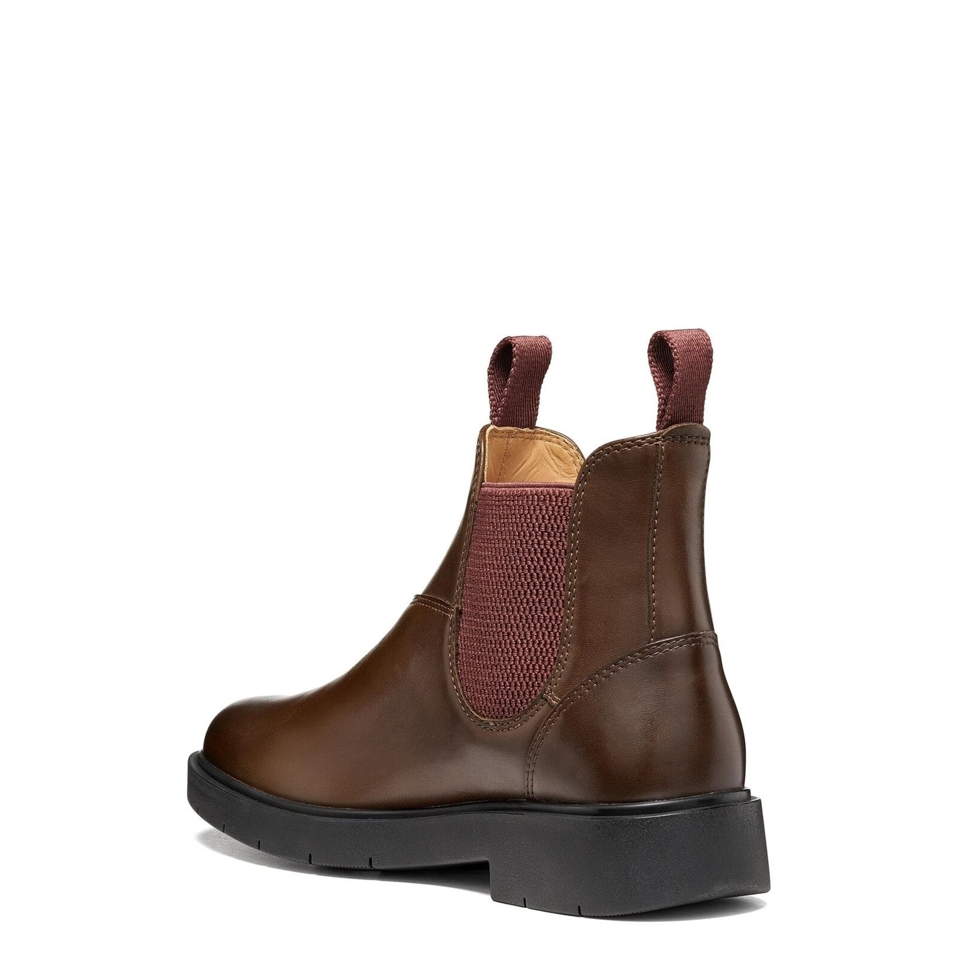 Geox Spherica Ec1 B Ankle Boots in Dark Brown/Dark Burgundy, angled view (SKU D66DKH_00043--C6R7J)