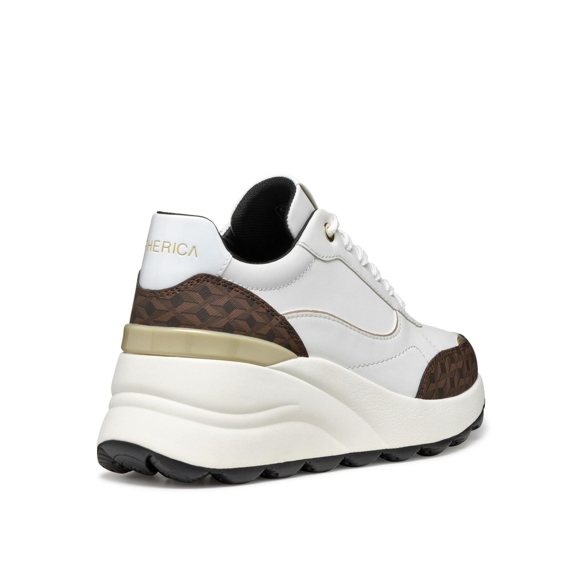 Geox Spherica Ec13 W Sneakers D45XWA_08504 in White/Dark Brown