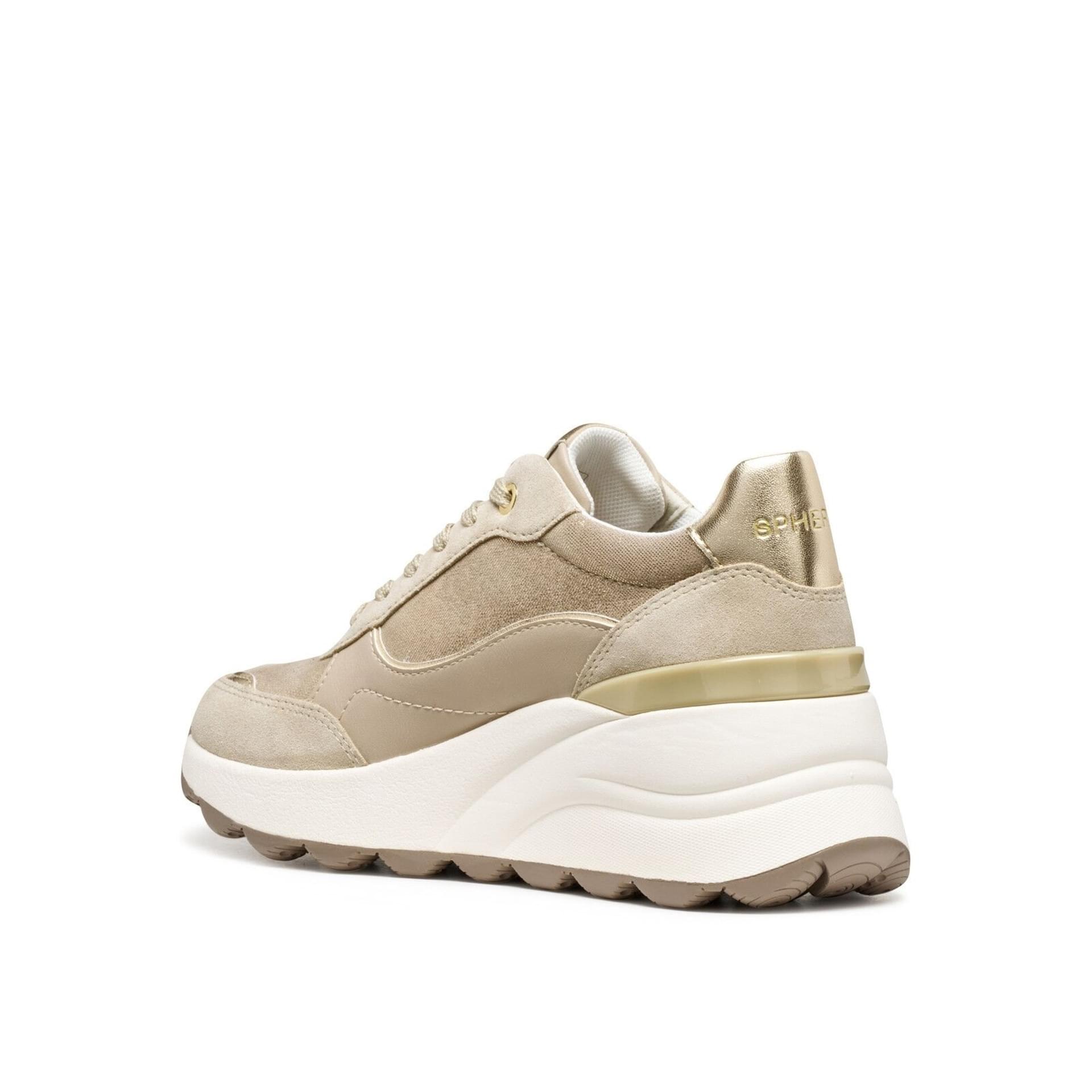 Geox Spherica Ec13 Sneakers D45WAA_0MA22 in Light Gold/Light Taupe
