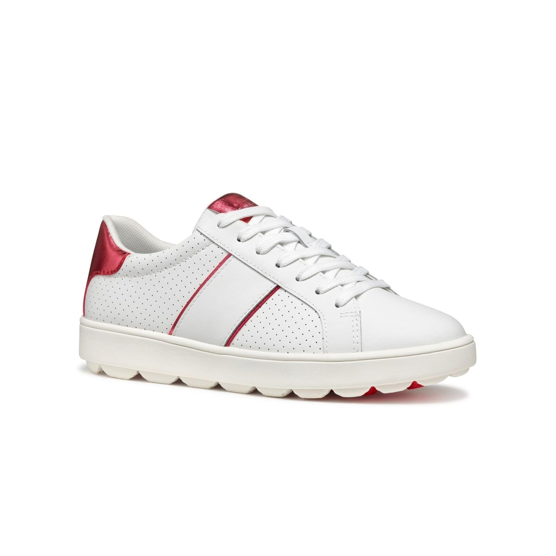 Geox Spherica Ecub-1 Sneakers D55WEA_09BBN in White/Coral