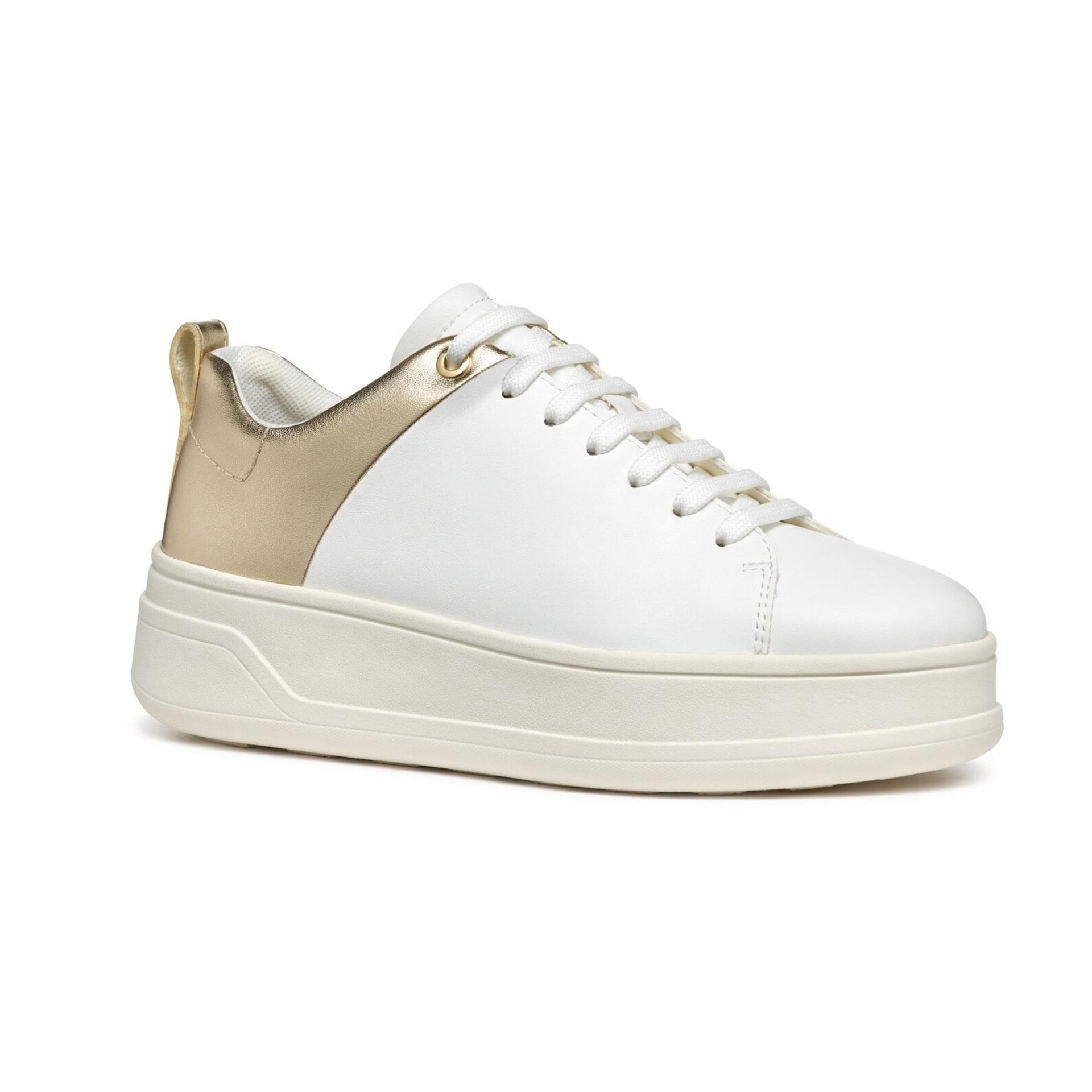 Geox Spherica Ecub-2 Sneakers D46WVB_0BCBN in White/Light Gold