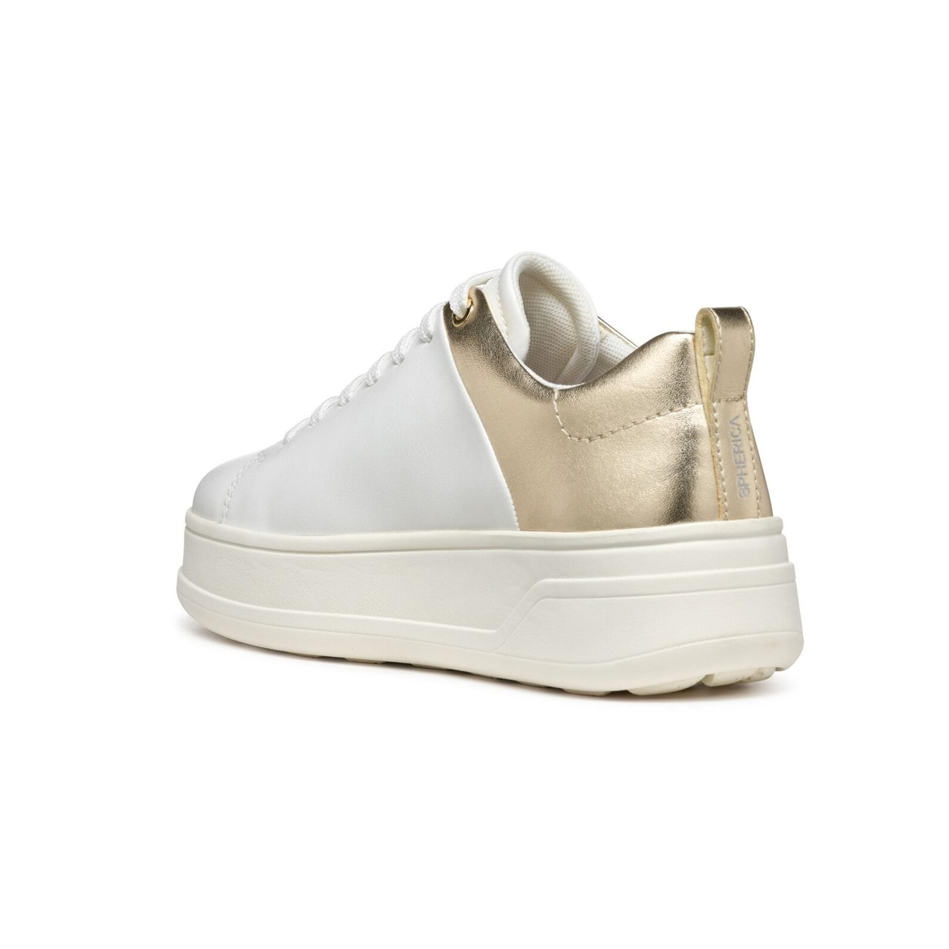 Geox Spherica Ecub-2 Sneakers D46WVB_0BCBN in White/Light Gold