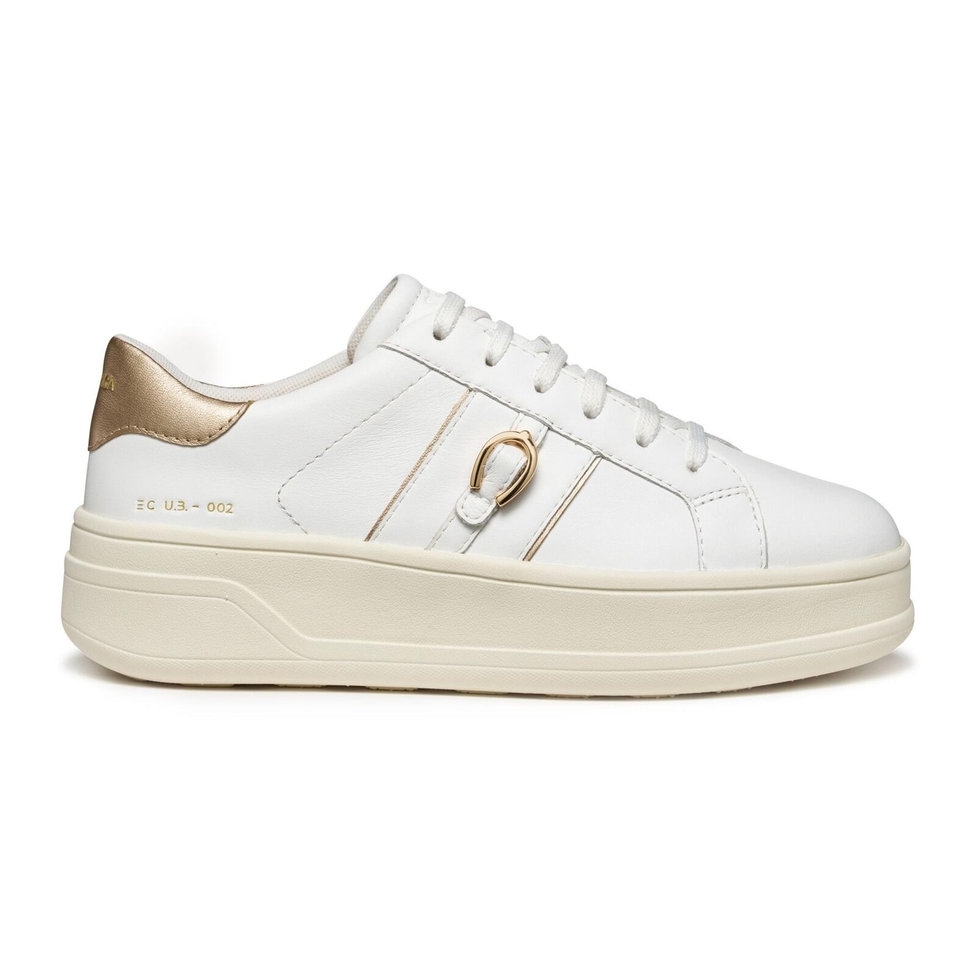 Geox Spherica Ecub-2 Sneakers D56WVB_085Y2 in White/Light Gold