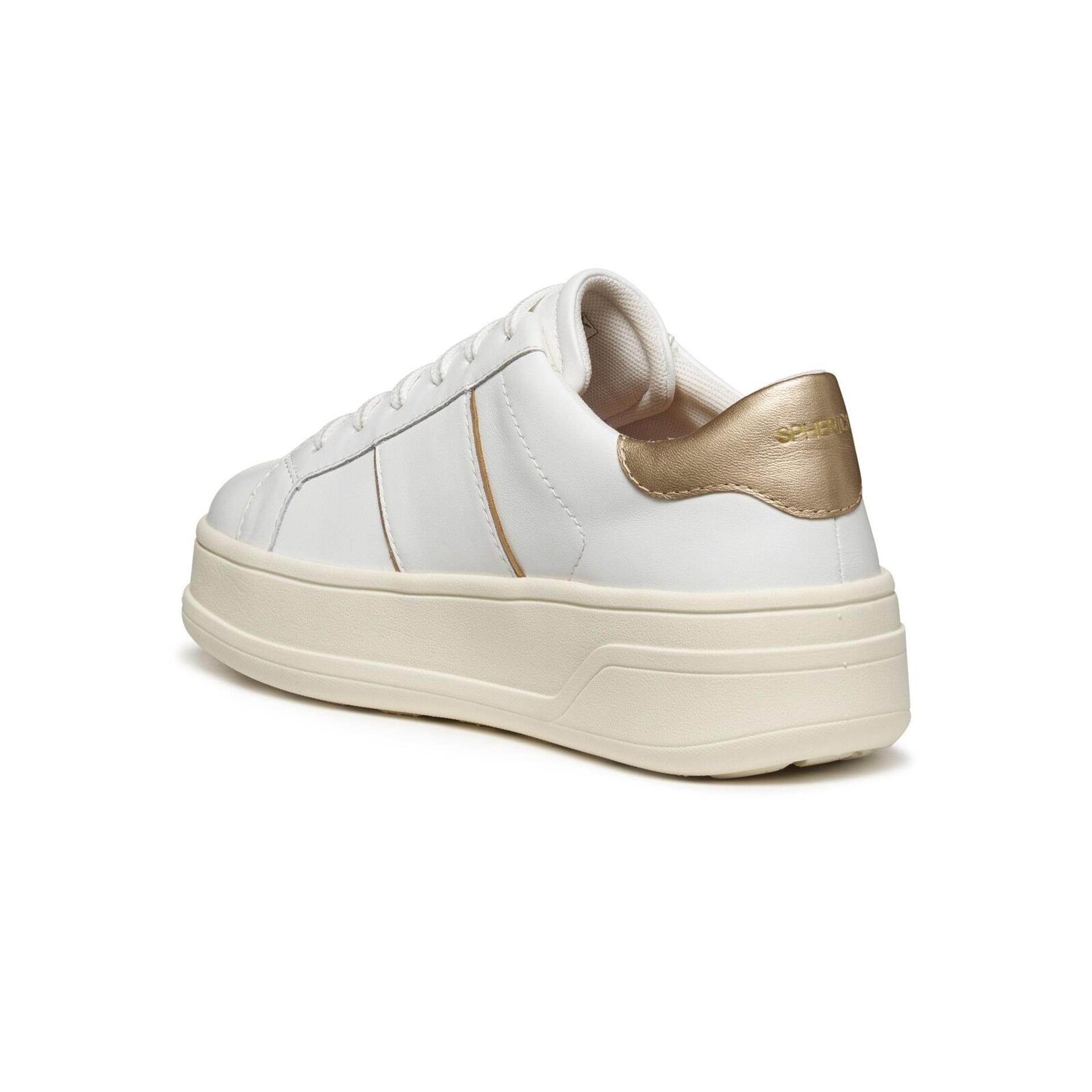 Geox Spherica Ecub-2 Sneakers D56WVB_085Y2 in White/Light Gold
