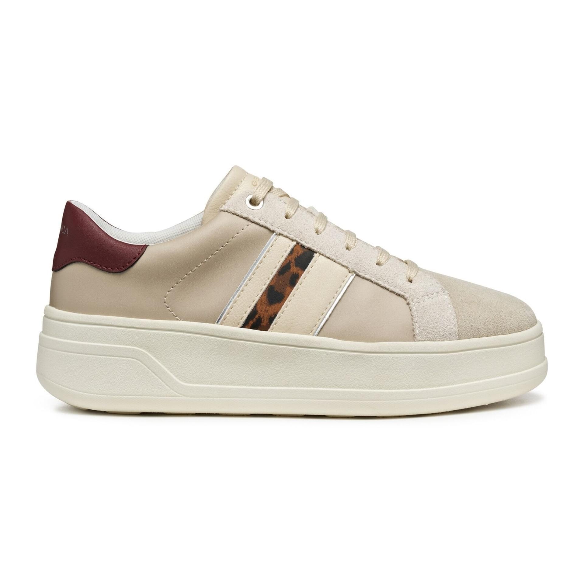 Geox Spherica Ecub-2 Sneakers D56WVC_000BC in Beige/Dark Red